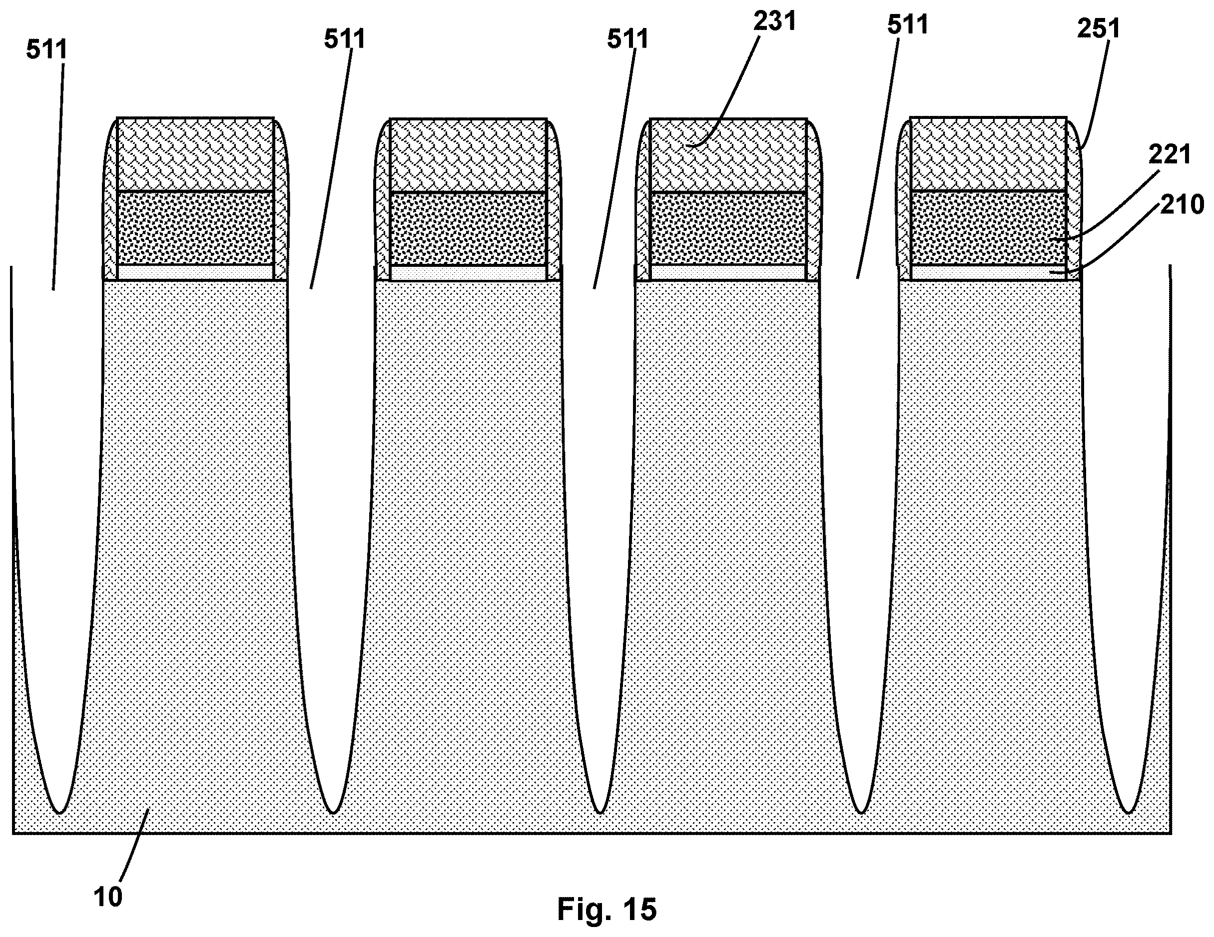 Patent US12610543 Figure 15 – Self-aligned floating gate formation in nonvolatile memory device fabrication