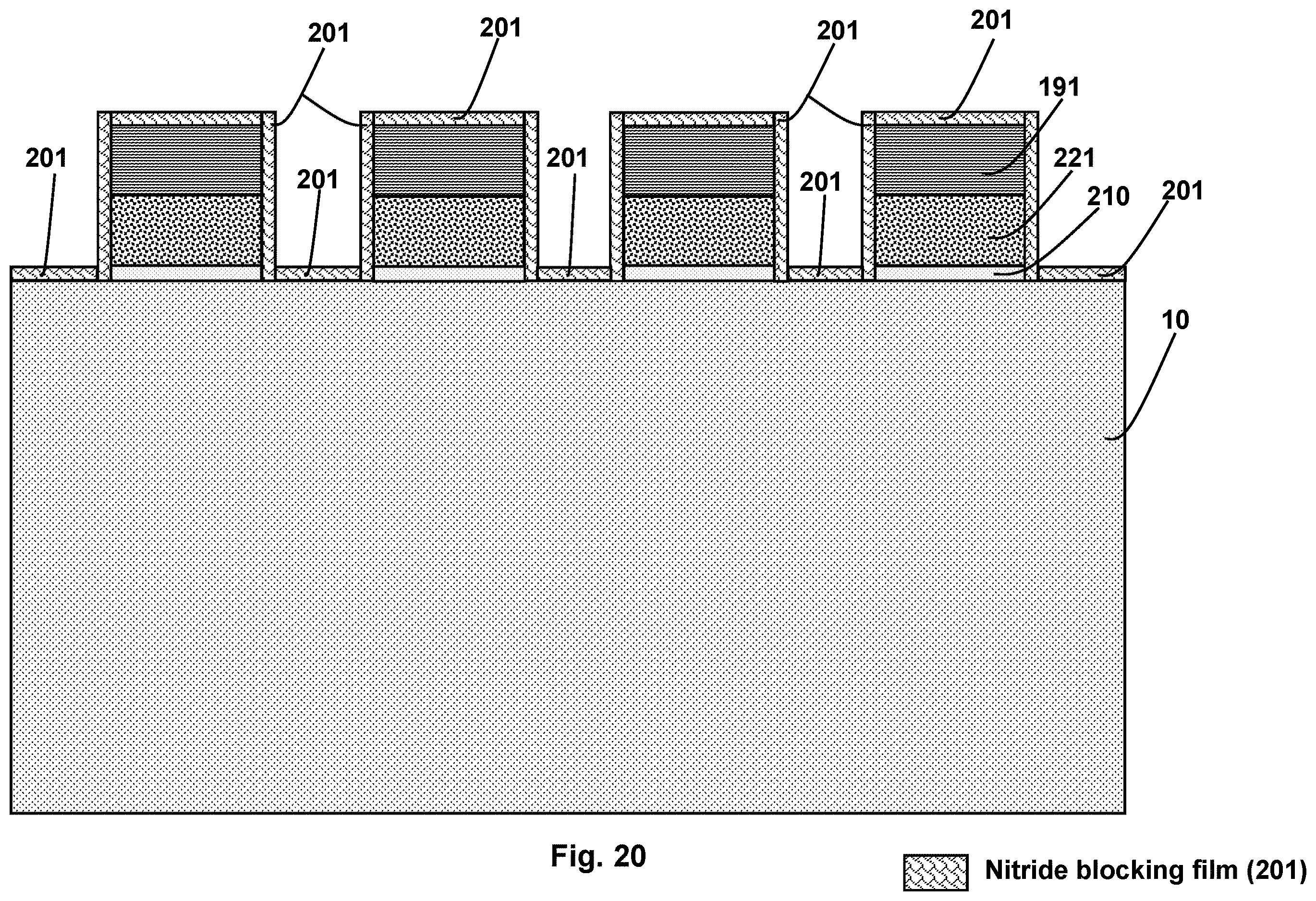 Patent US12610543 Figure 20 – Self-aligned floating gate formation in nonvolatile memory device fabrication