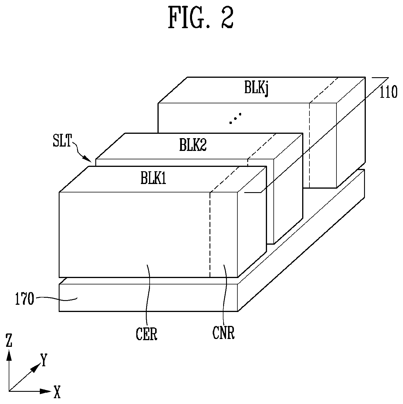 Patent US12610550 Figure 2 – Memory device with defect-free slits