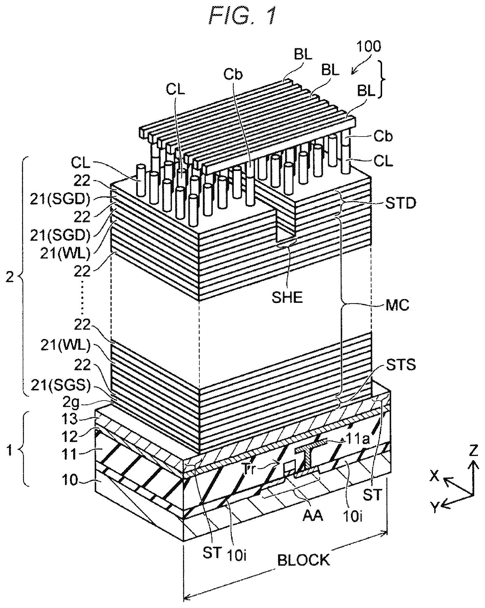 Patent US12610551 Figure 1 – Semiconductor storage device