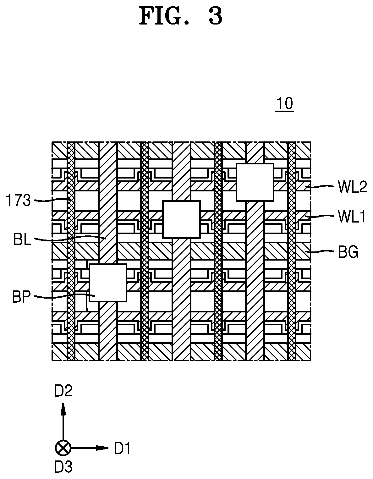 Patent US12610561 Figure 3 – Method for fabricating a semiconductor device having back gate electrodes, active layers, and data lines