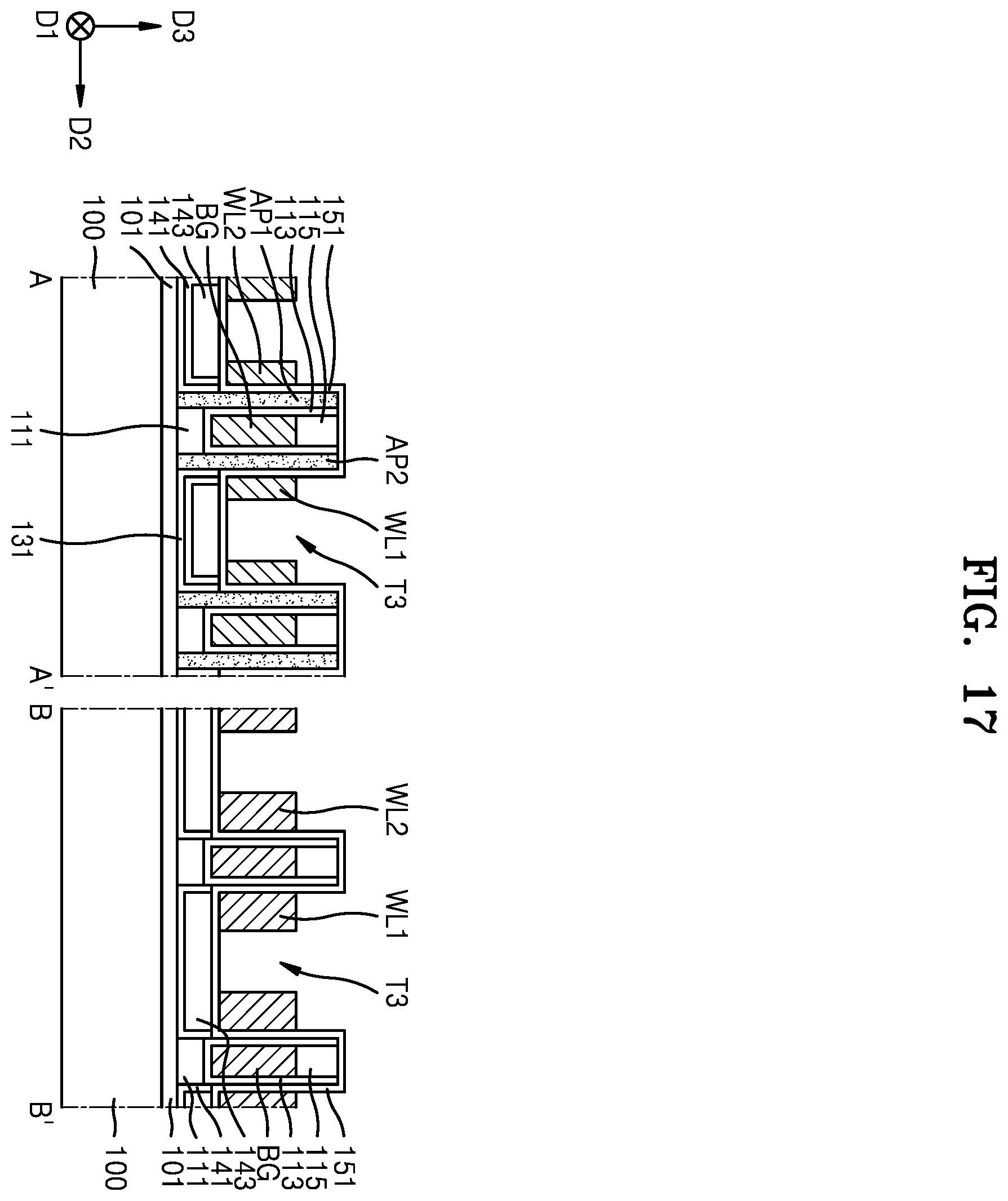Patent US12610561 Figure 17 – Method for fabricating a semiconductor device having back gate electrodes, active layers, and data lines