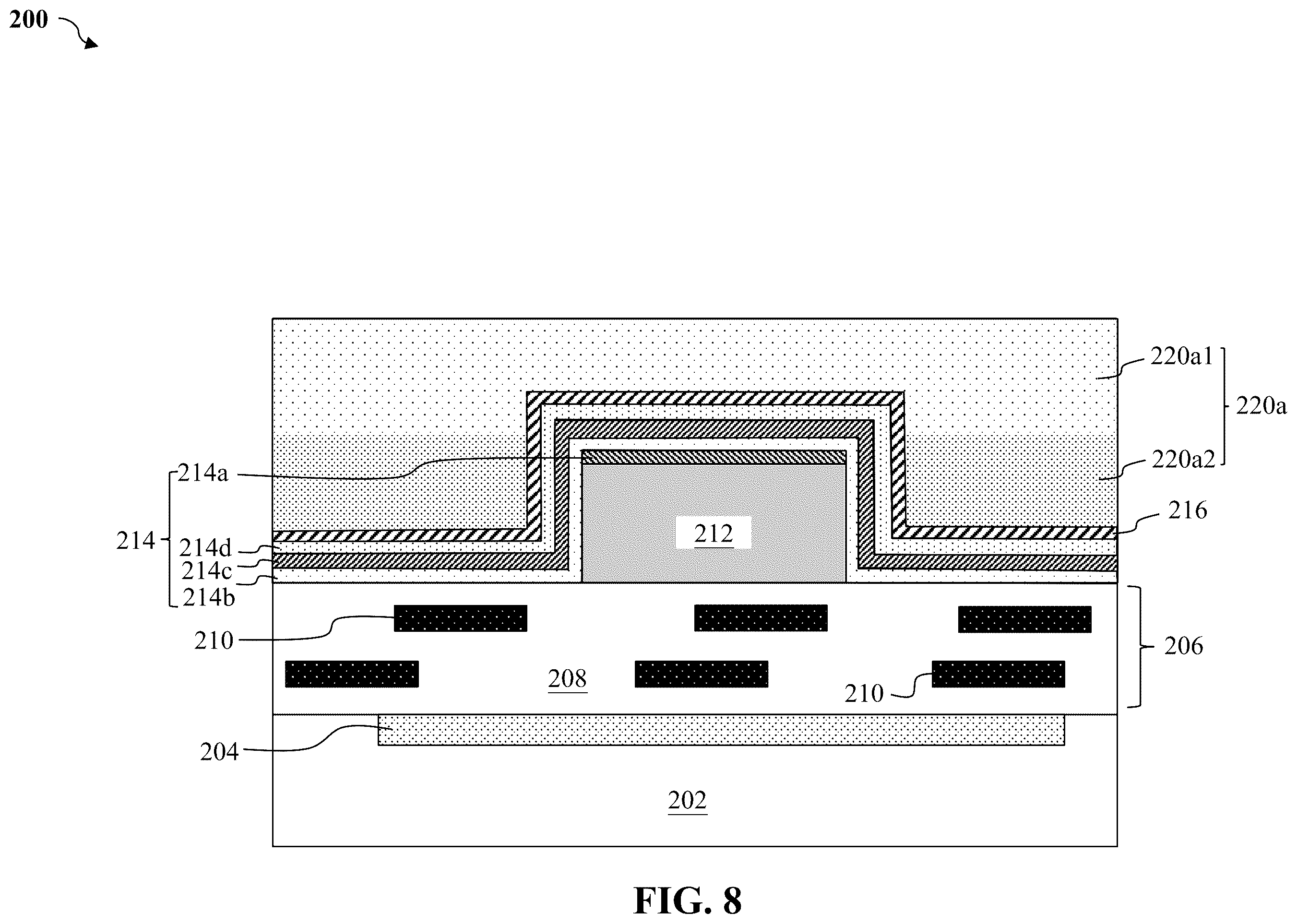 Patent US12610562 Figure 8 – Methods of forming bonding structures