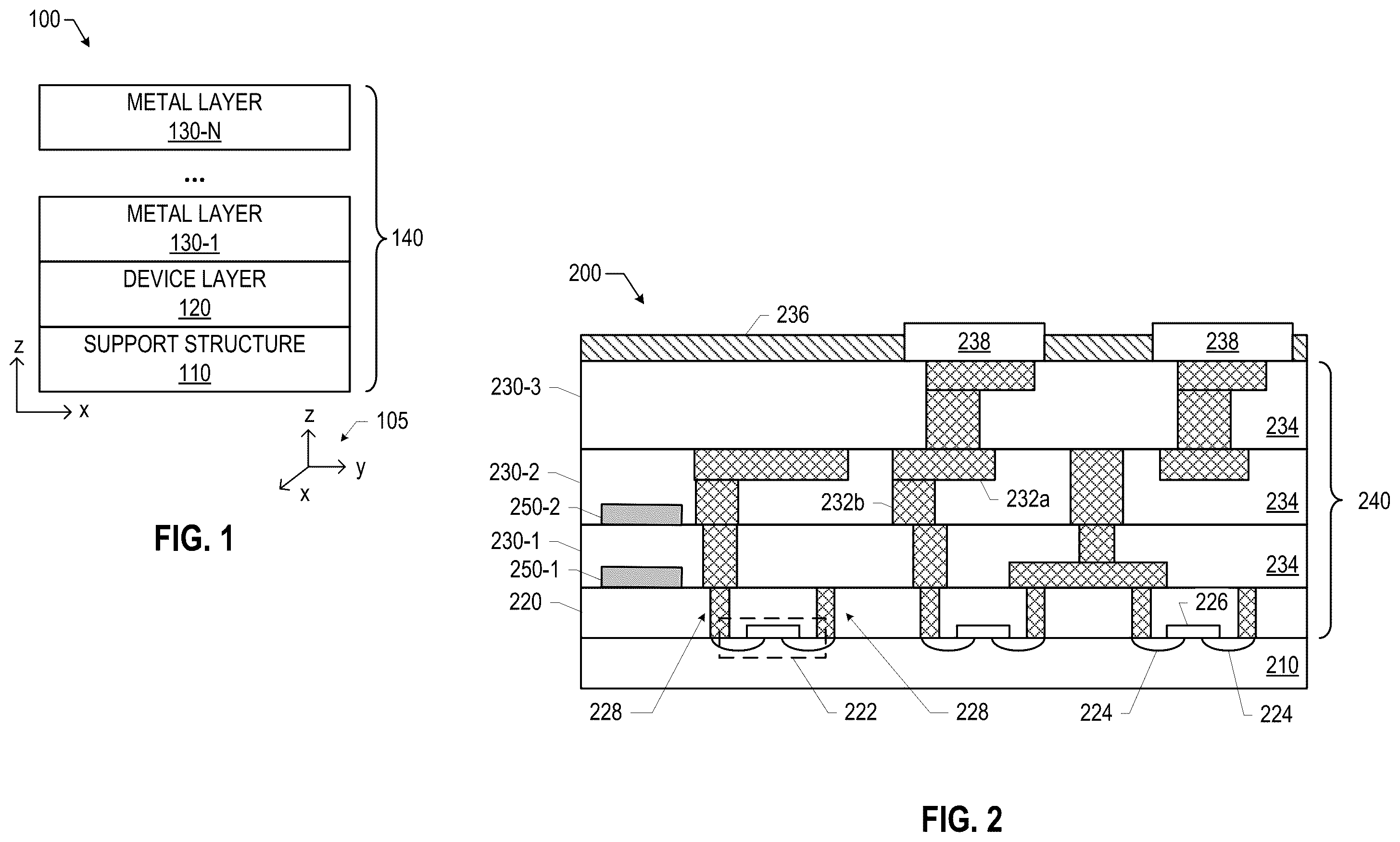 Patent US12610565 Figure 1 – Three-dimensional interlocked corrugated capacitor structures