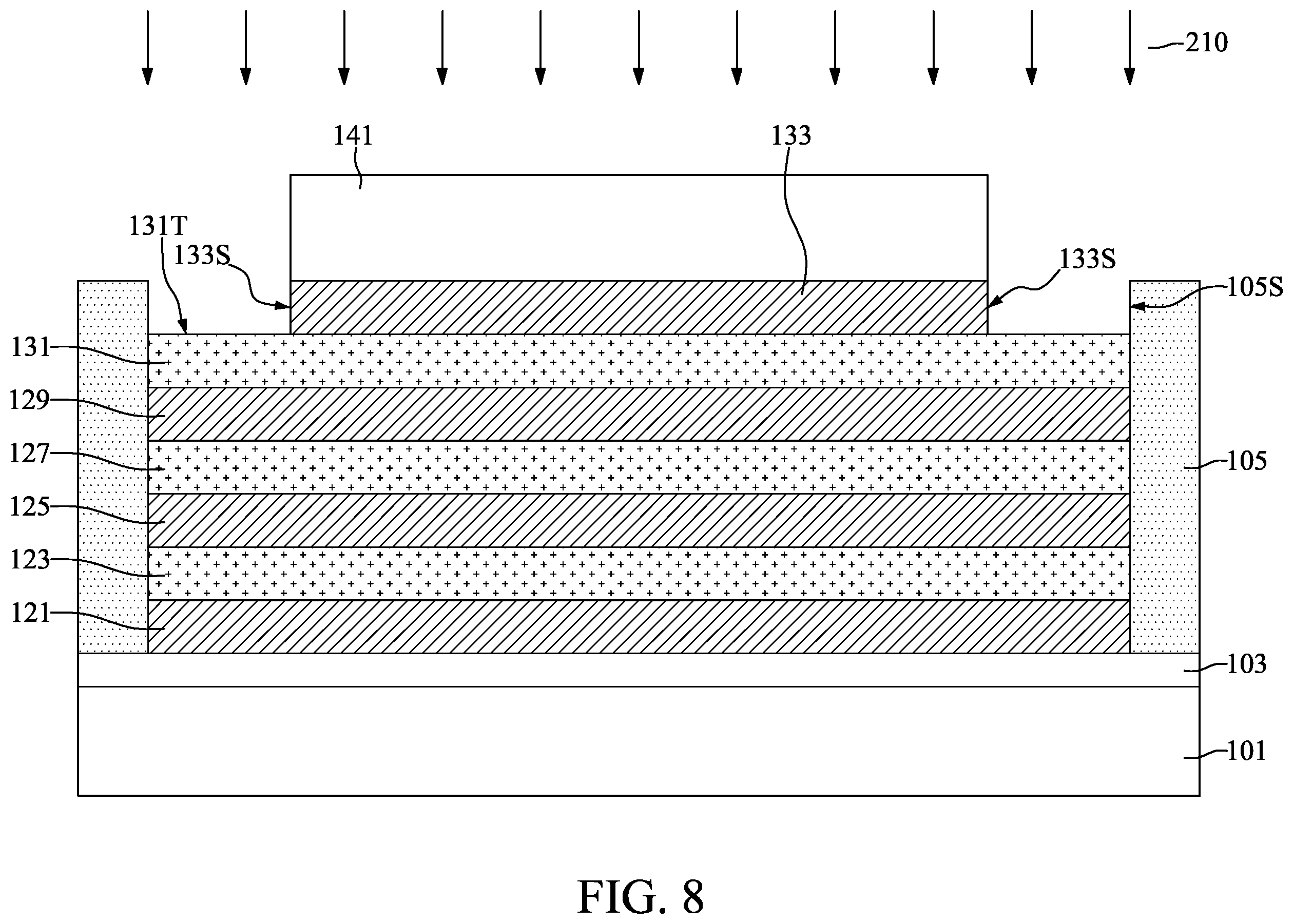 Patent US12610568 Figure 8 – Semiconductor device with electrode having step-shaped sidewall and method for preparing the same