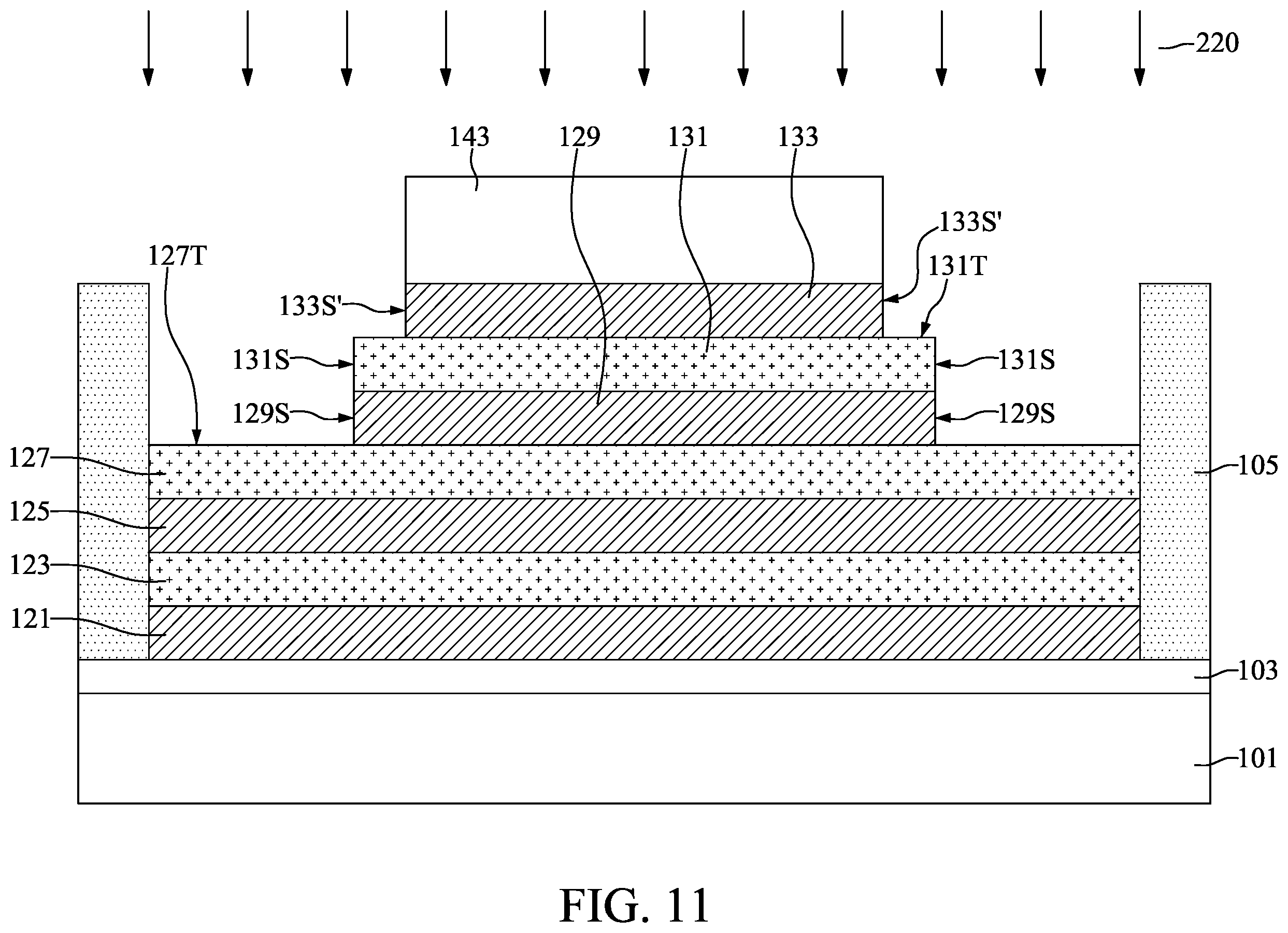 Patent US12610568 Figure 11 – Semiconductor device with electrode having step-shaped sidewall and method for preparing the same