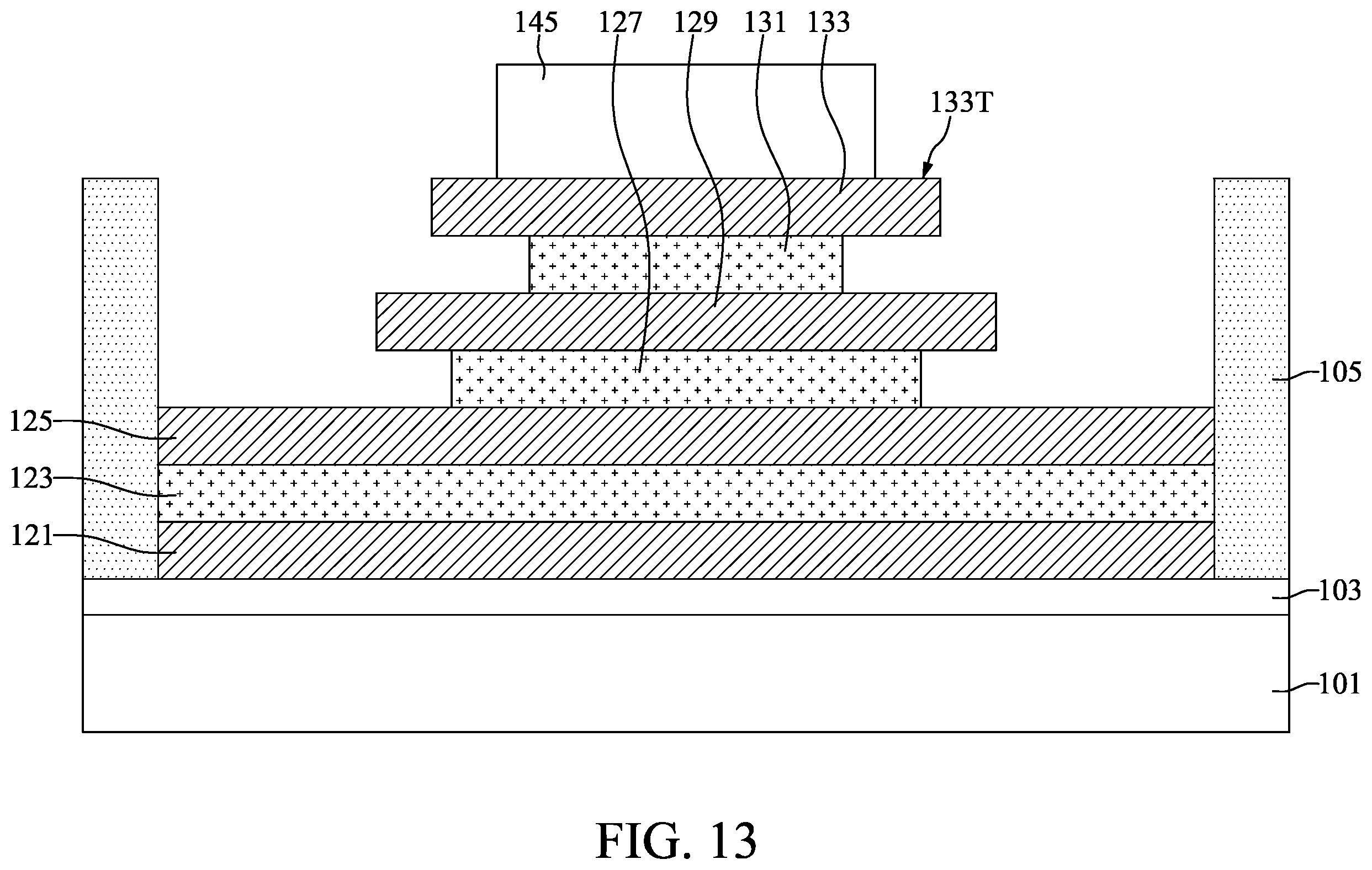 Patent US12610568 Figure 13 – Semiconductor device with electrode having step-shaped sidewall and method for preparing the same