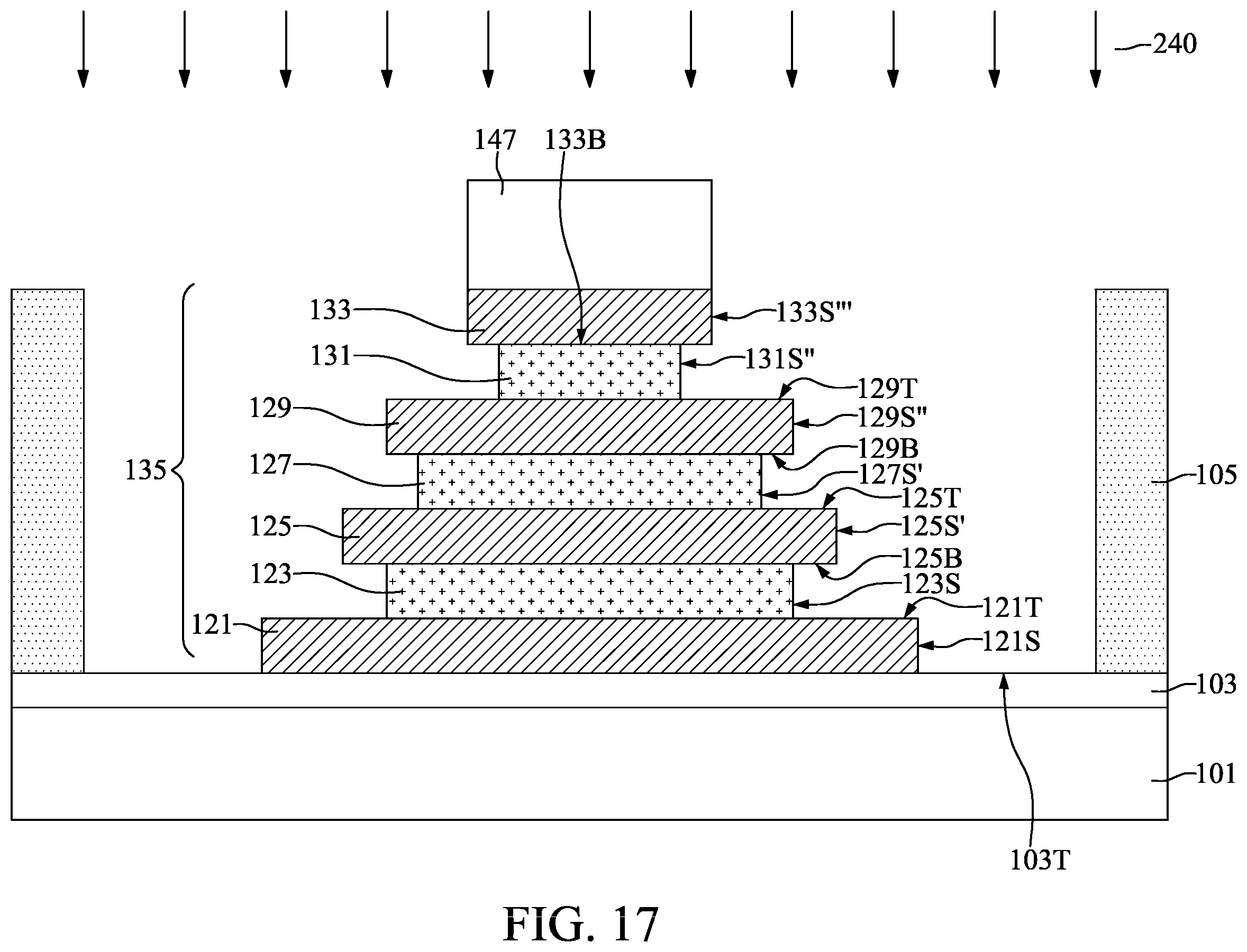 Patent US12610568 Figure 17 – Semiconductor device with electrode having step-shaped sidewall and method for preparing the same