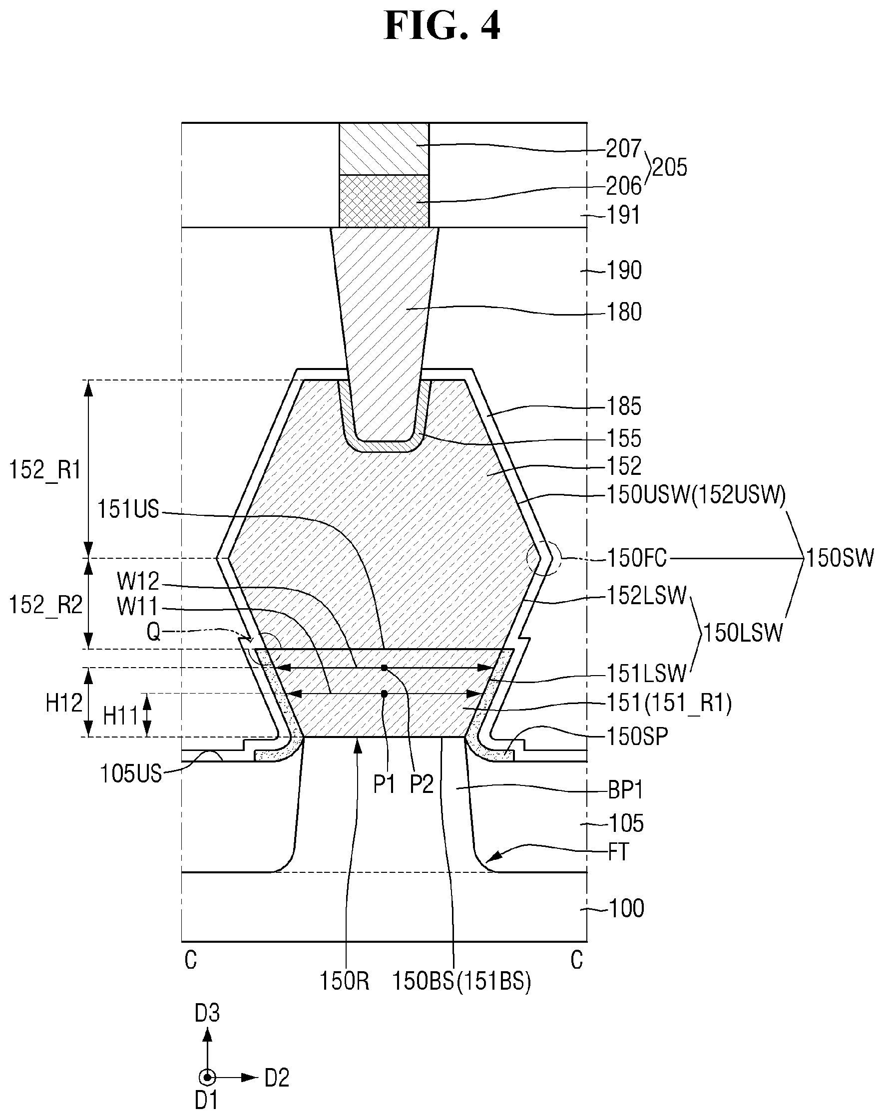Patent US12610574 Figure 4 – Semiconductor device and method for manufacturing the same