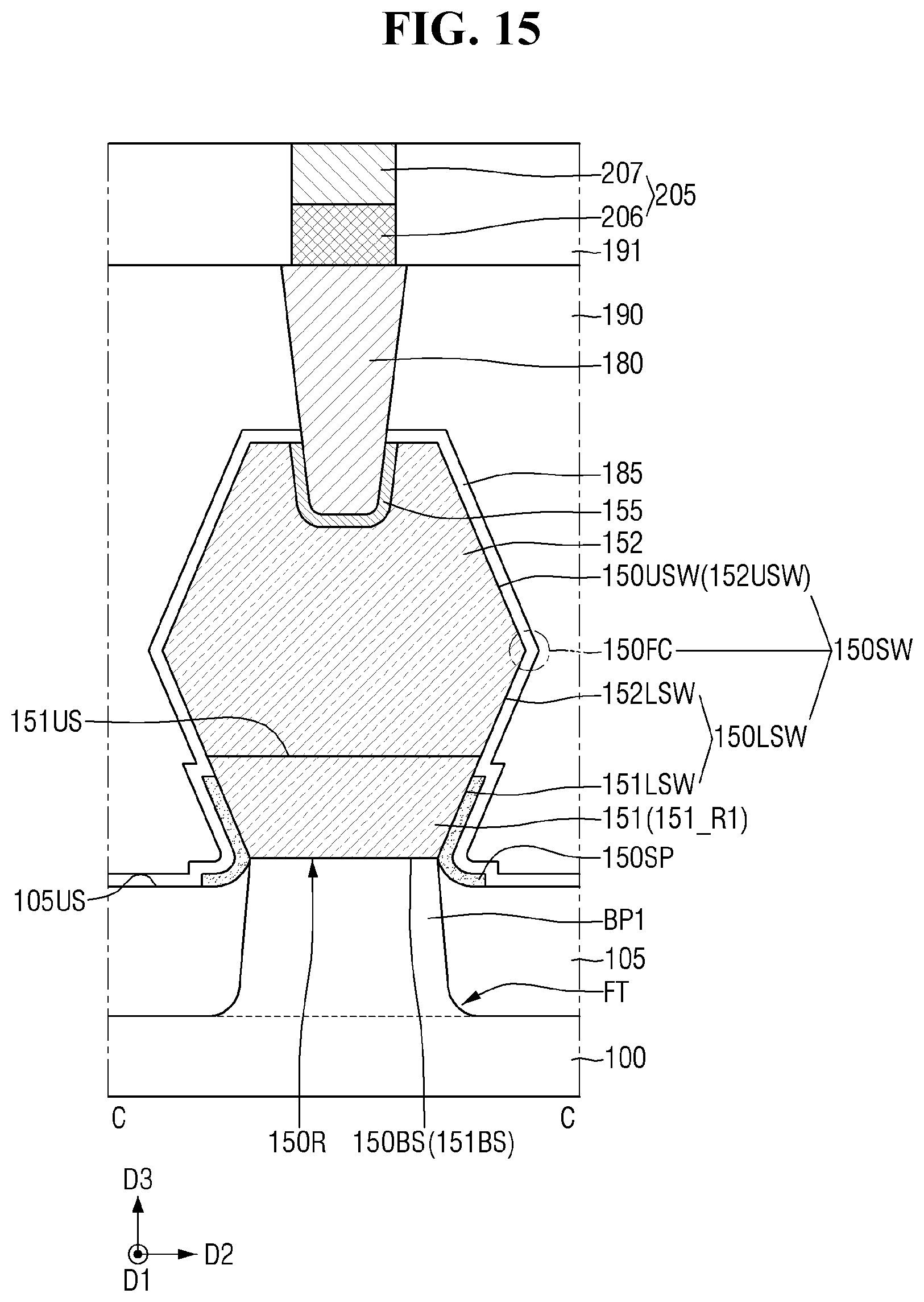 Patent US12610574 Figure 15 – Semiconductor device and method for manufacturing the same