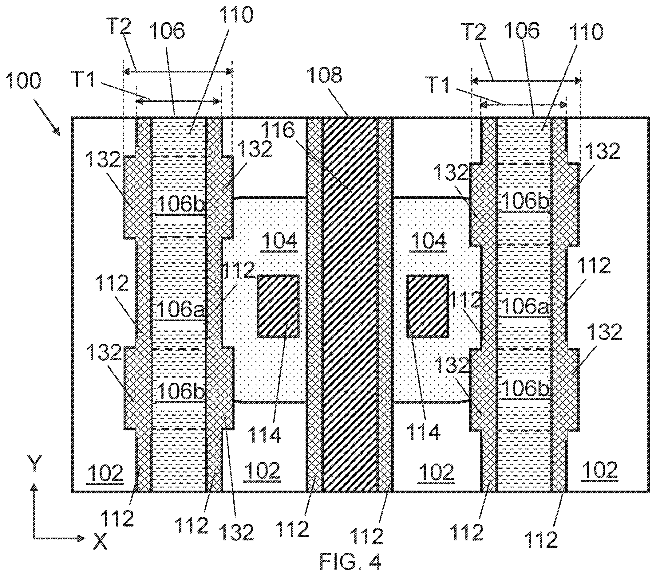 Patent US12610576 Figure 4 – Gate structure over corner segment of semiconductor region