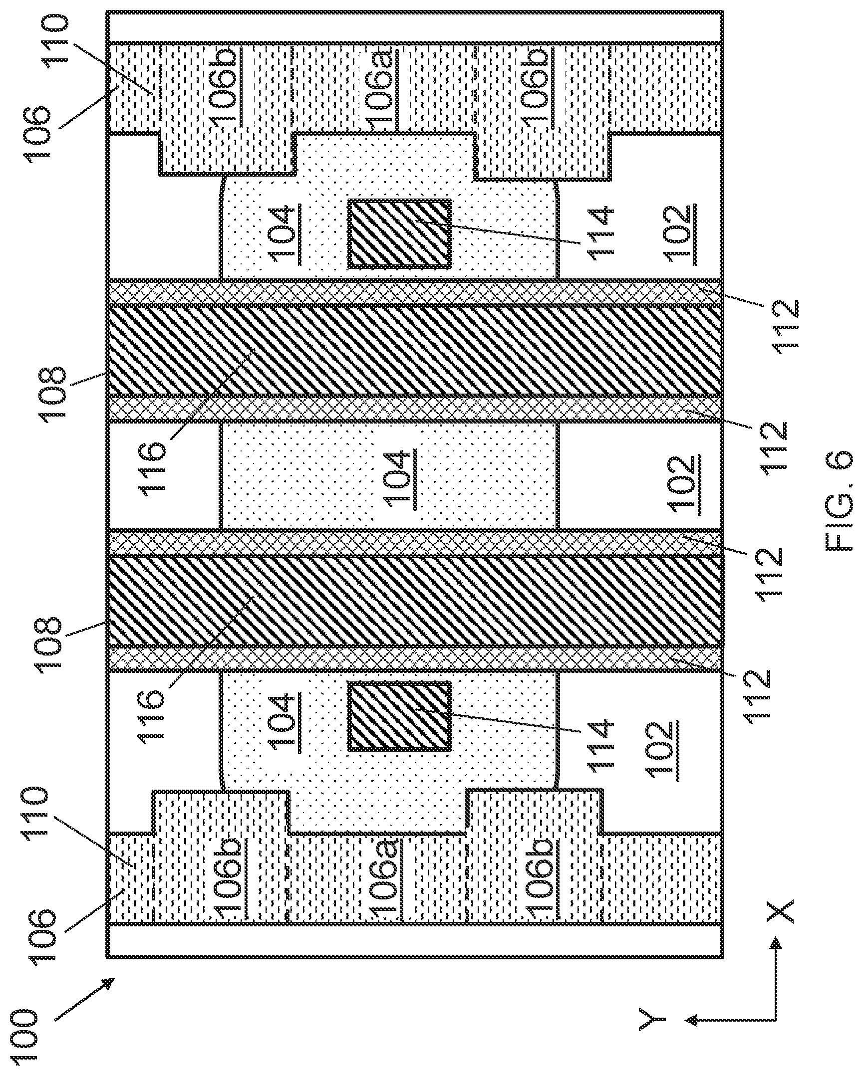 Patent US12610576 Figure 6 – Gate structure over corner segment of semiconductor region