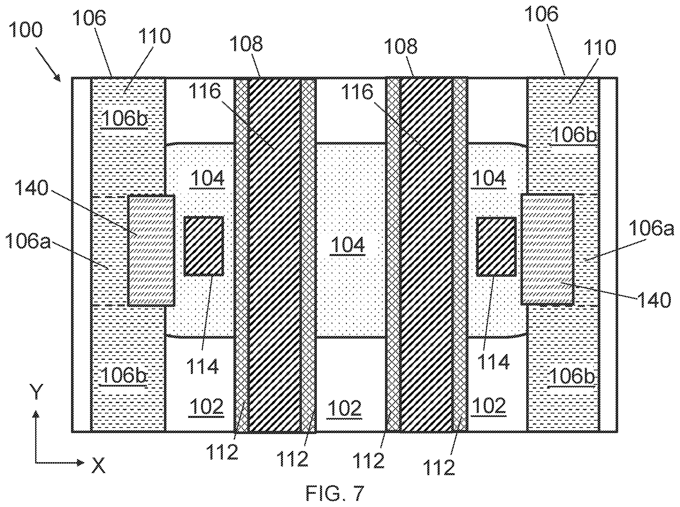 Patent US12610576 Figure 7 – Gate structure over corner segment of semiconductor region