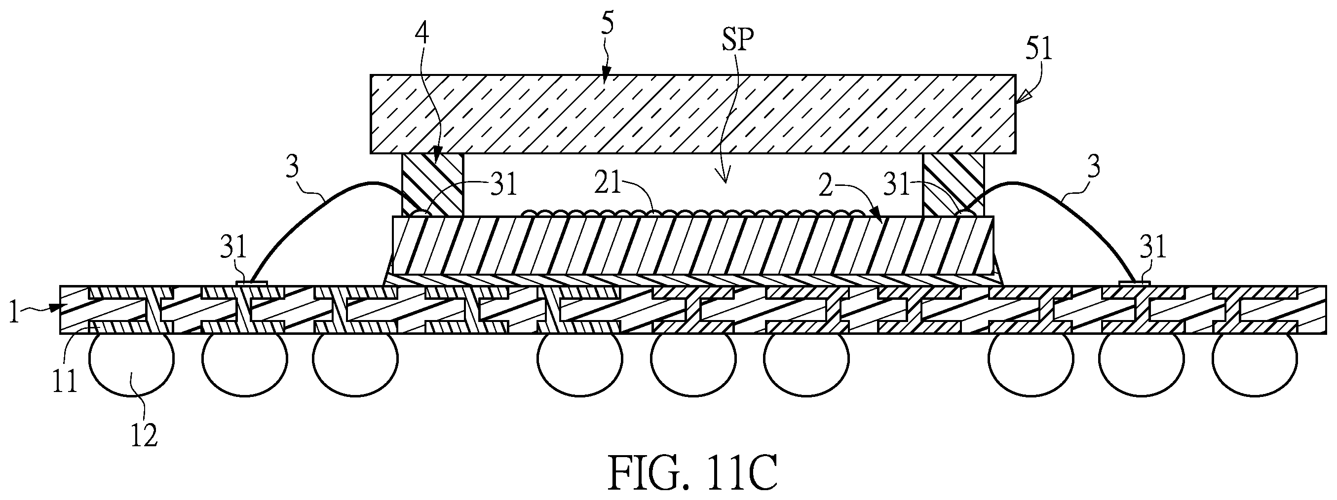 Patent US12610639 Figure 12 – Semiconductor package structure and method for producing the same