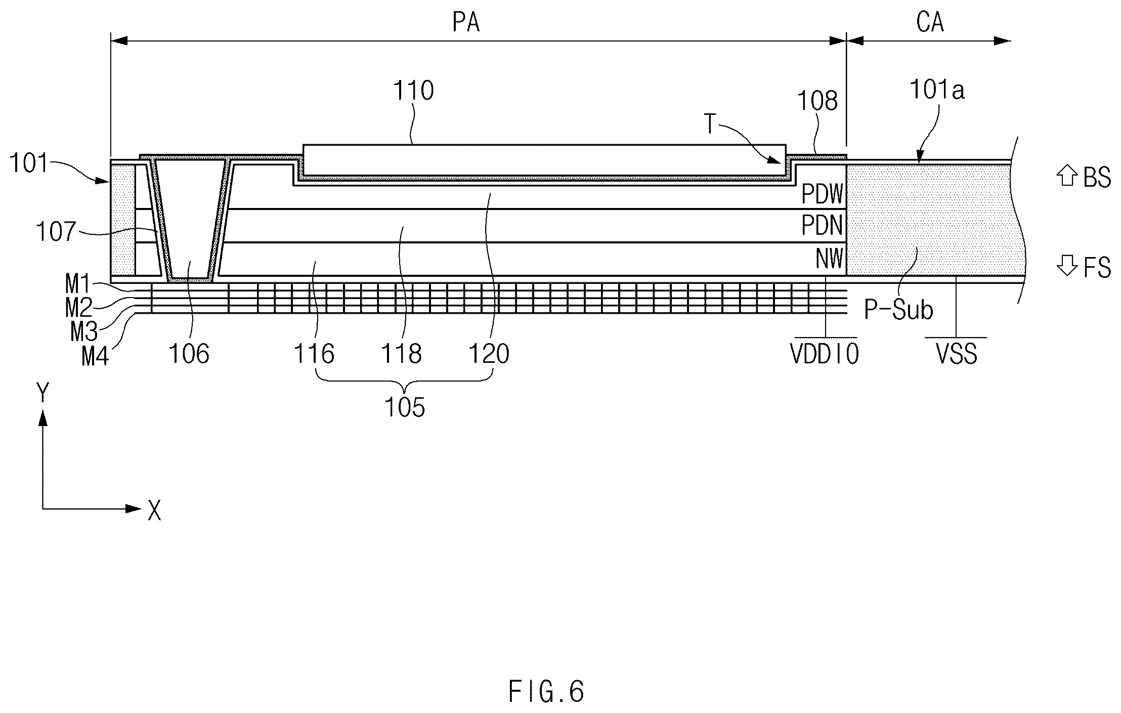 Patent US12610647 Figure 6 – Image sensor device for blocking noise in the pad area