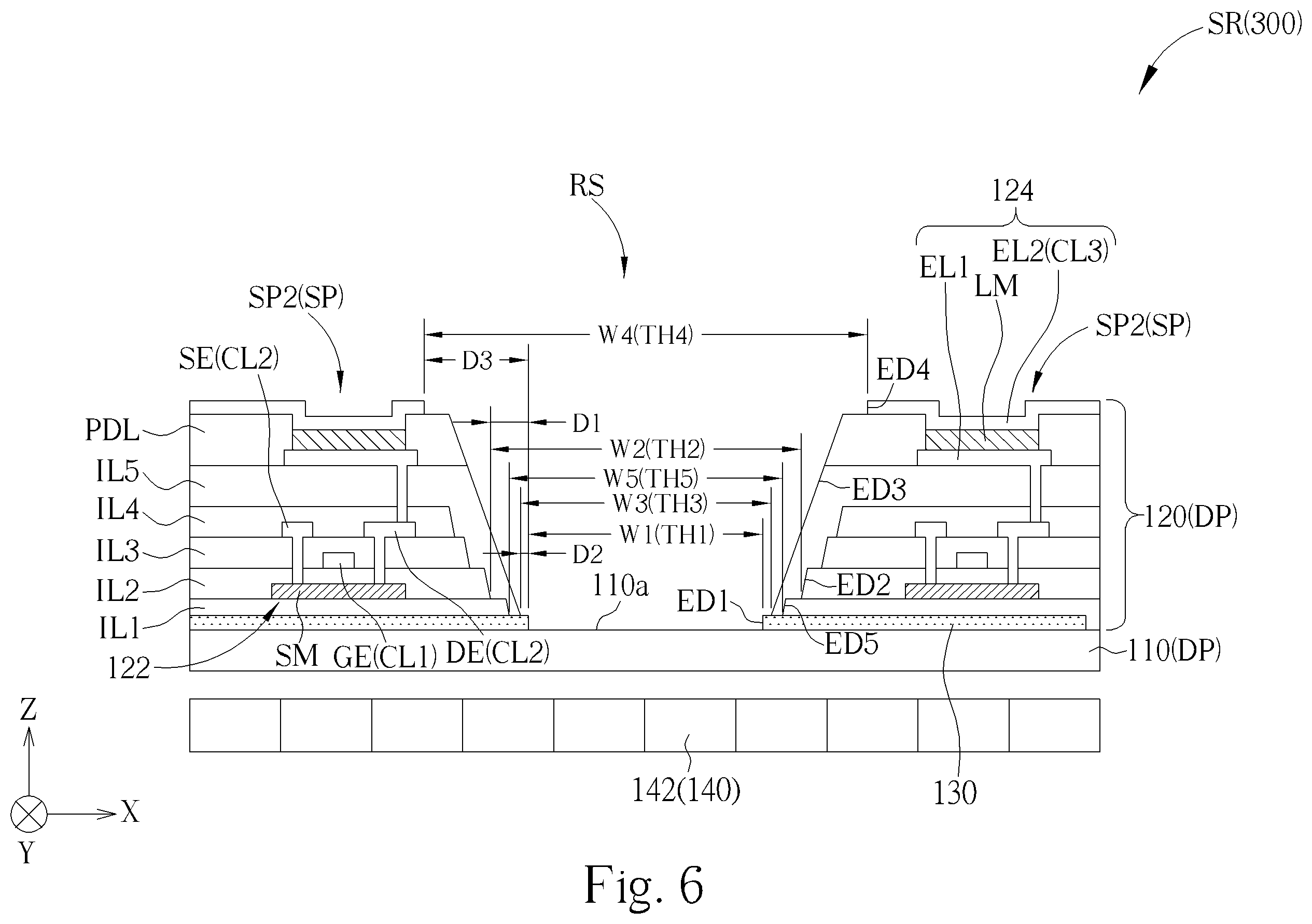 Patent US12610654 Figure 6 – Electronic device with enhanced sensing accuracy, sensing clearness and light intensity of received light of sensing element
