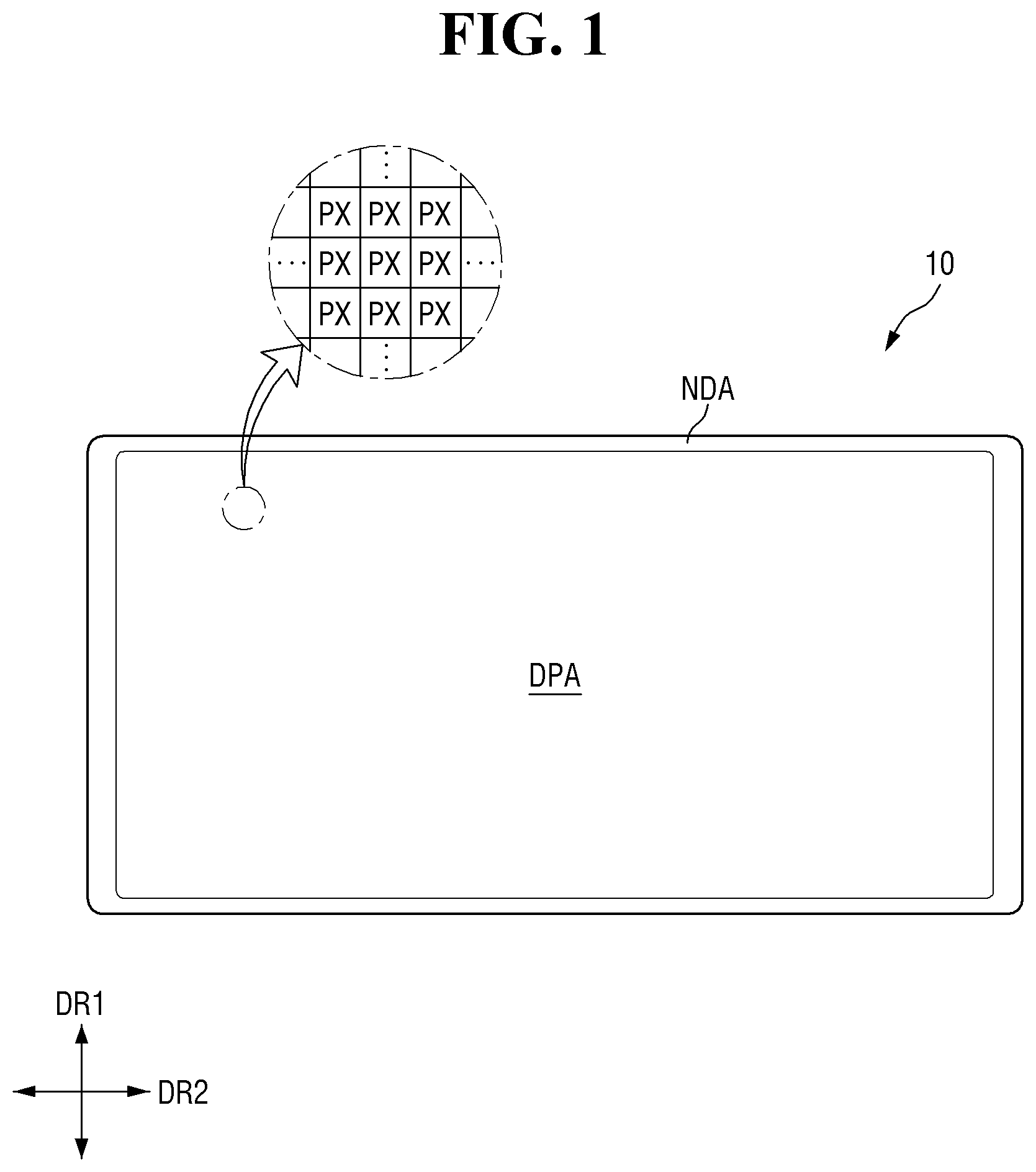 Patent US12610663 Figure 1 – Display device with improved connecting resistance between electrodes and method of manufacturing the same