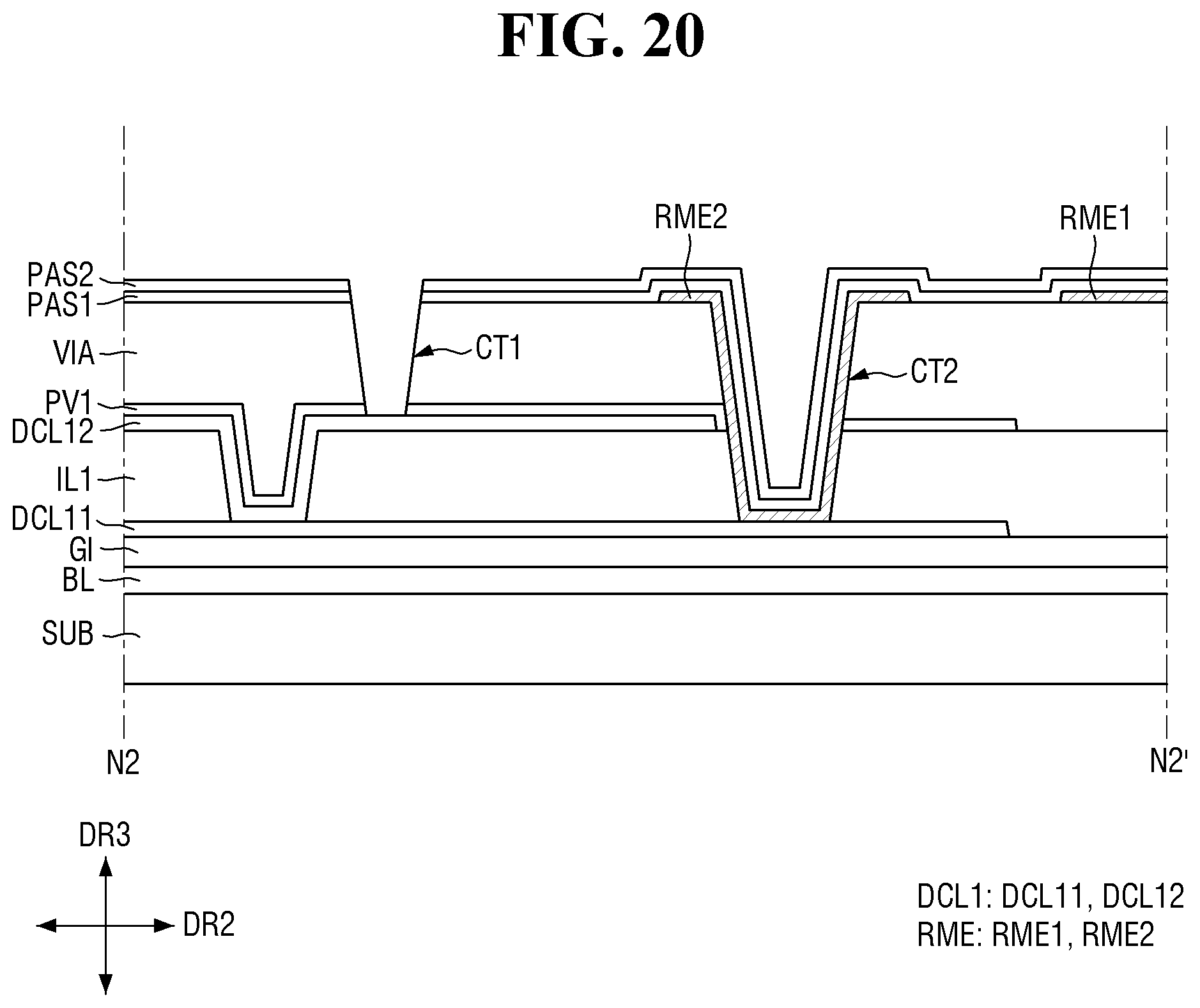 Patent US12610663 Figure 20 – Display device with improved connecting resistance between electrodes and method of manufacturing the same