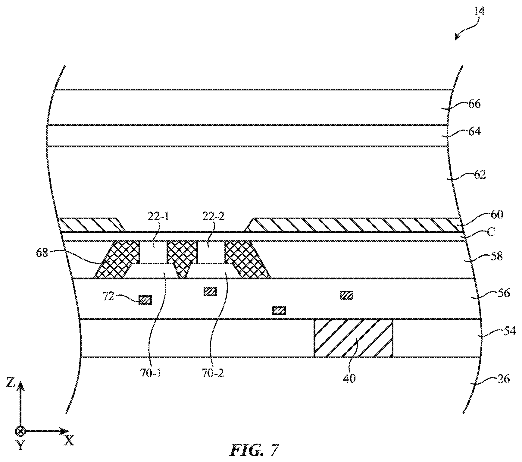 Patent US12610671 Figure 7 – Pixel optical structures for display optical efficiency