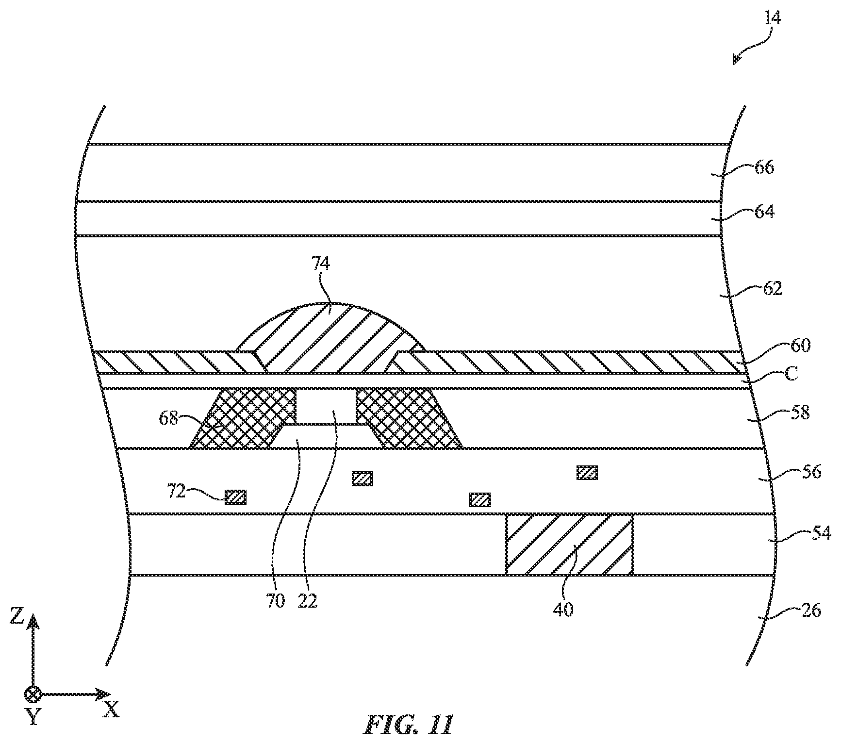 Patent US12610671 Figure 11 – Pixel optical structures for display optical efficiency