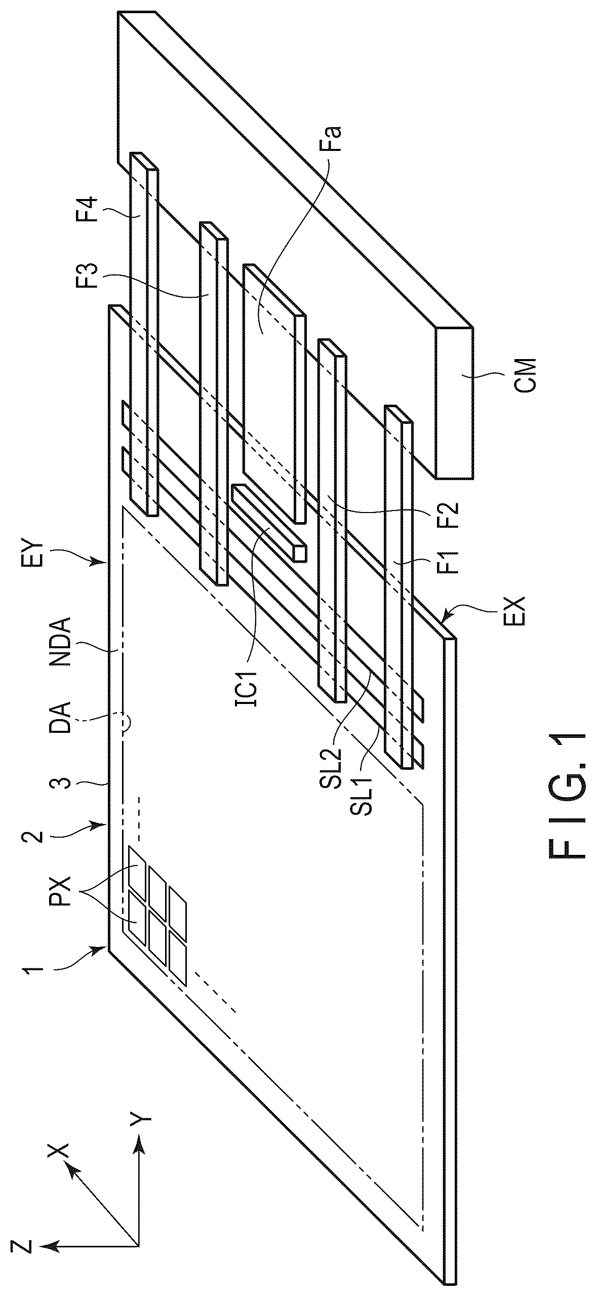Patent US12610677 Figure 1 – Display device