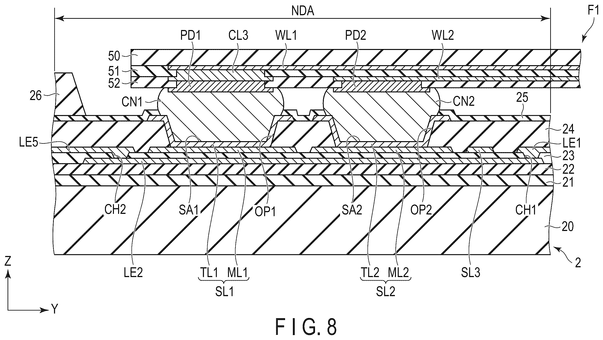 Patent US12610677 Figure 8 – Display device