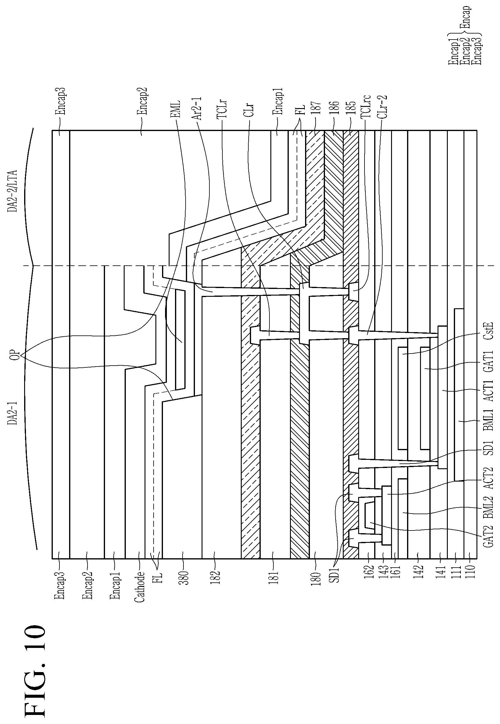 Patent US12610687 Figure 10 – Light emitting display device including a light transmitting area
