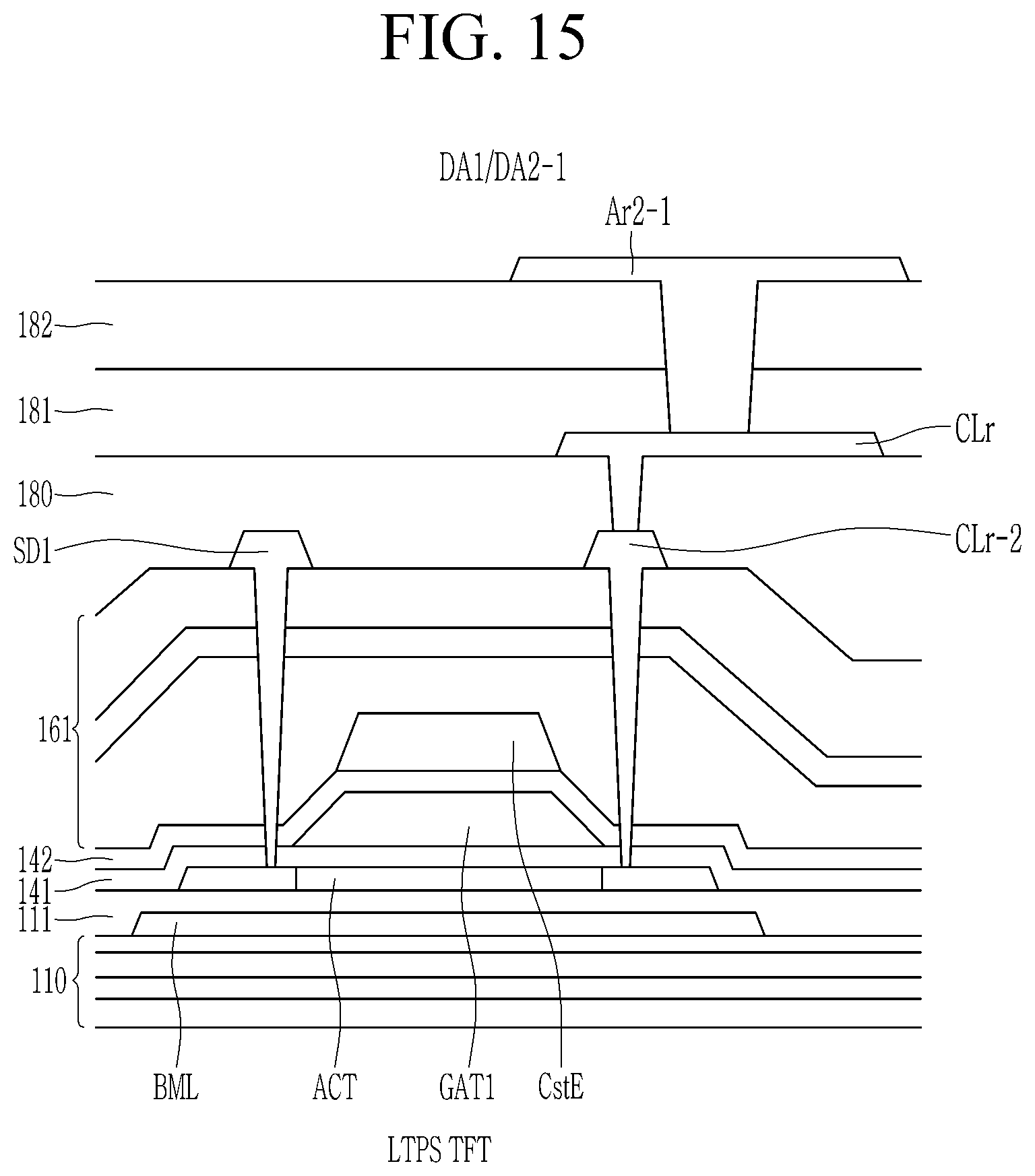 Patent US12610687 Figure 15 – Light emitting display device including a light transmitting area