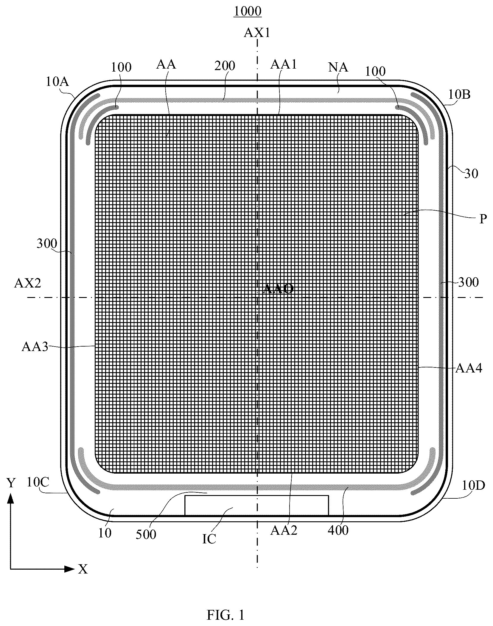 Patent US12610692 Figure 1 – Display panel and display device