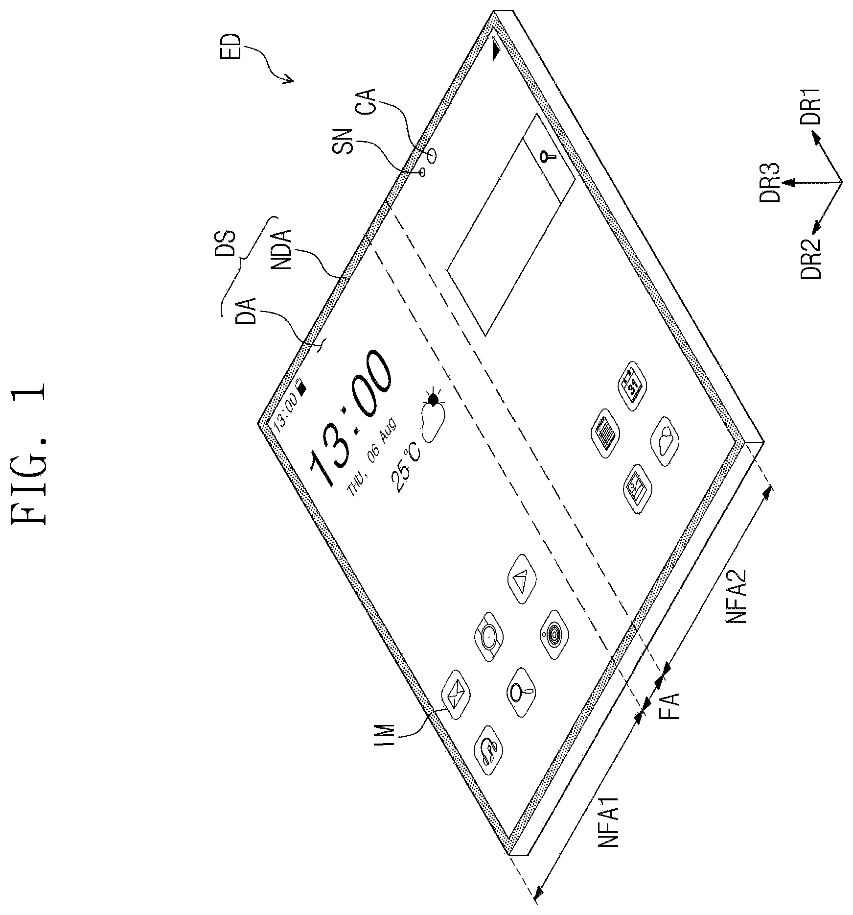 Patent US12610697 Figure 1 – Display device