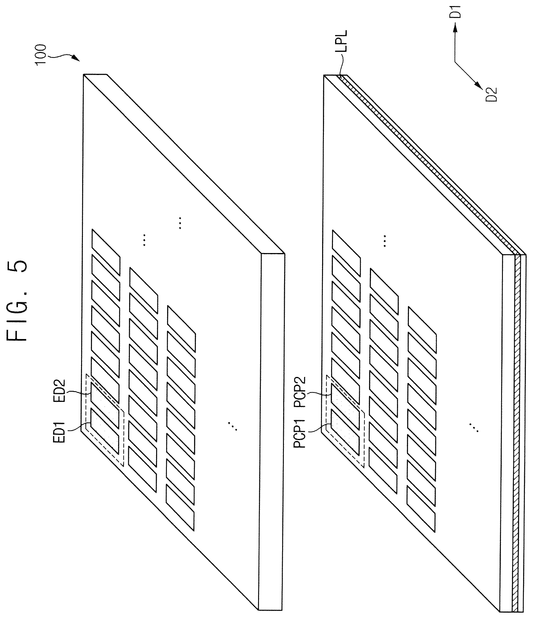 Patent US12610700 Figure 5 – Display device including lower pattern