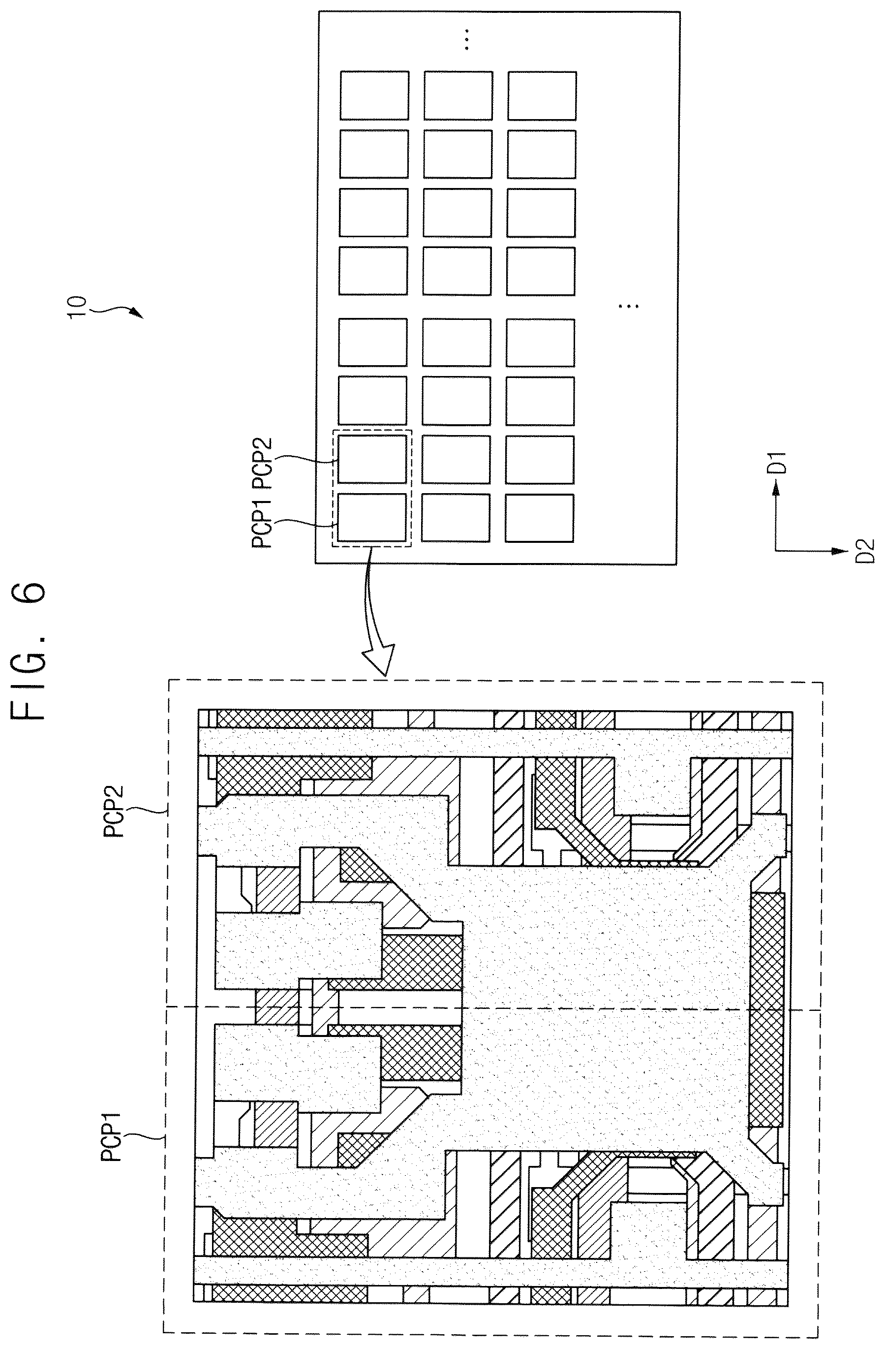 Patent US12610700 Figure 6 – Display device including lower pattern