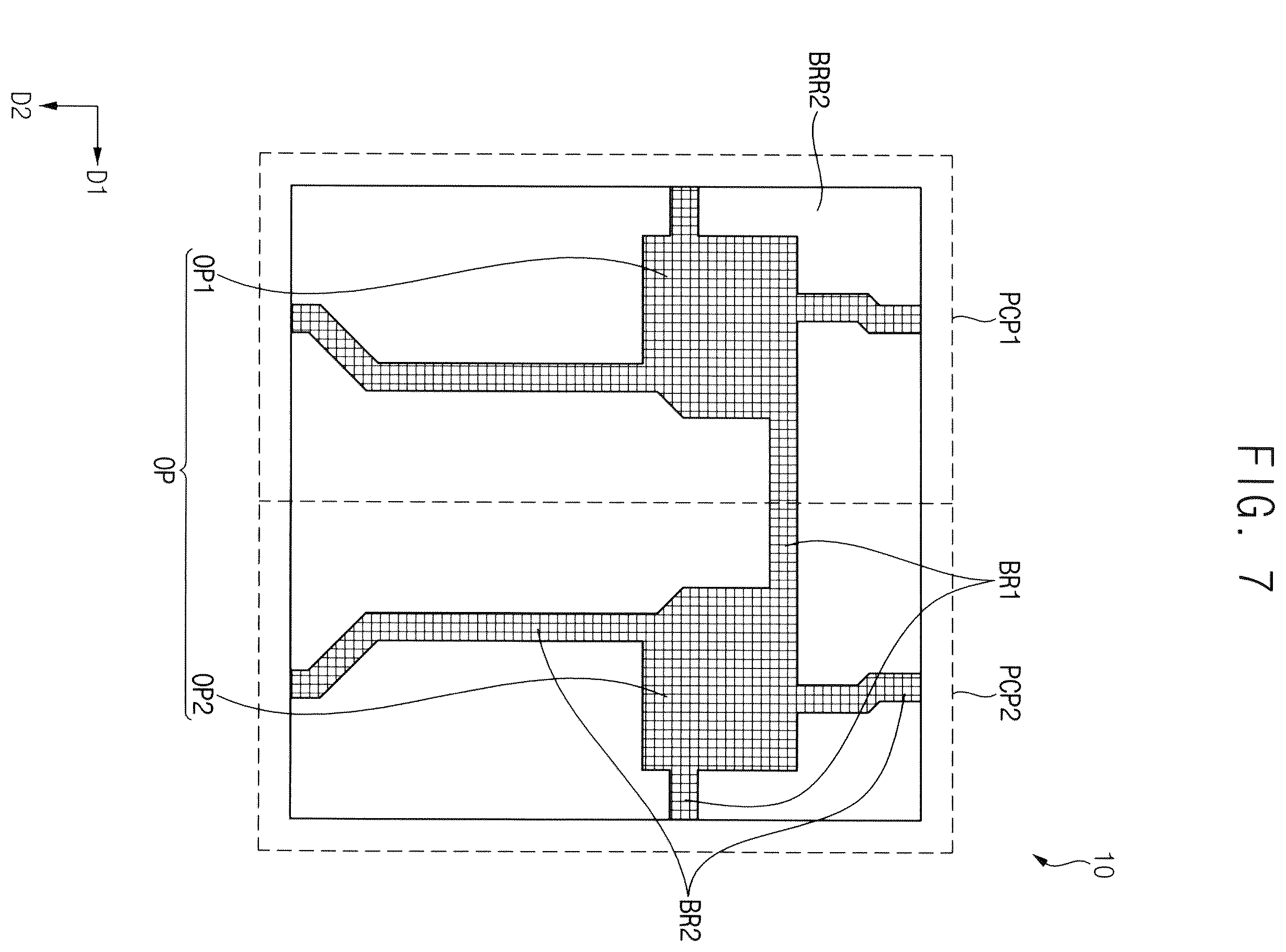 Patent US12610700 Figure 7 – Display device including lower pattern
