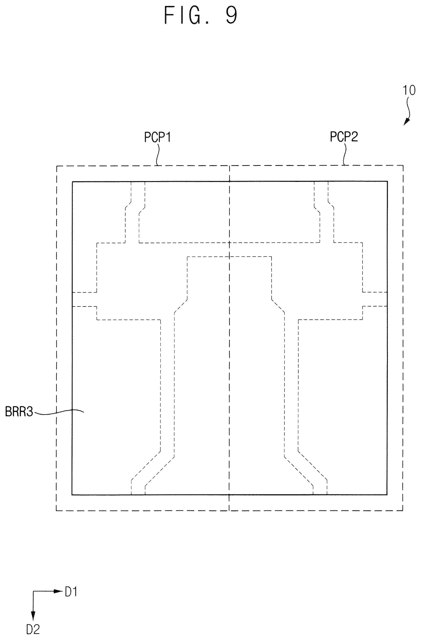 Patent US12610700 Figure 9 – Display device including lower pattern