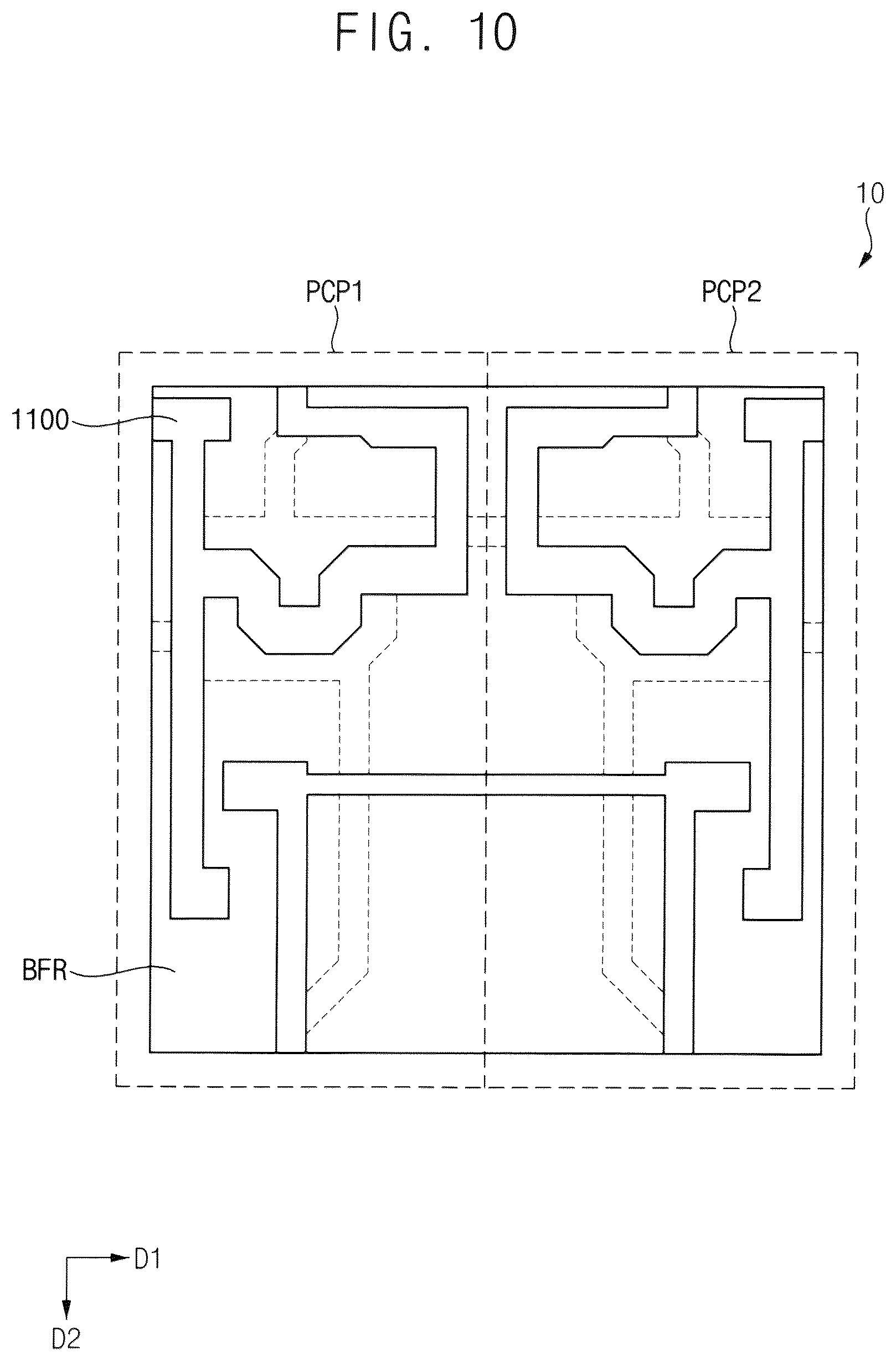 Patent US12610700 Figure 10 – Display device including lower pattern
