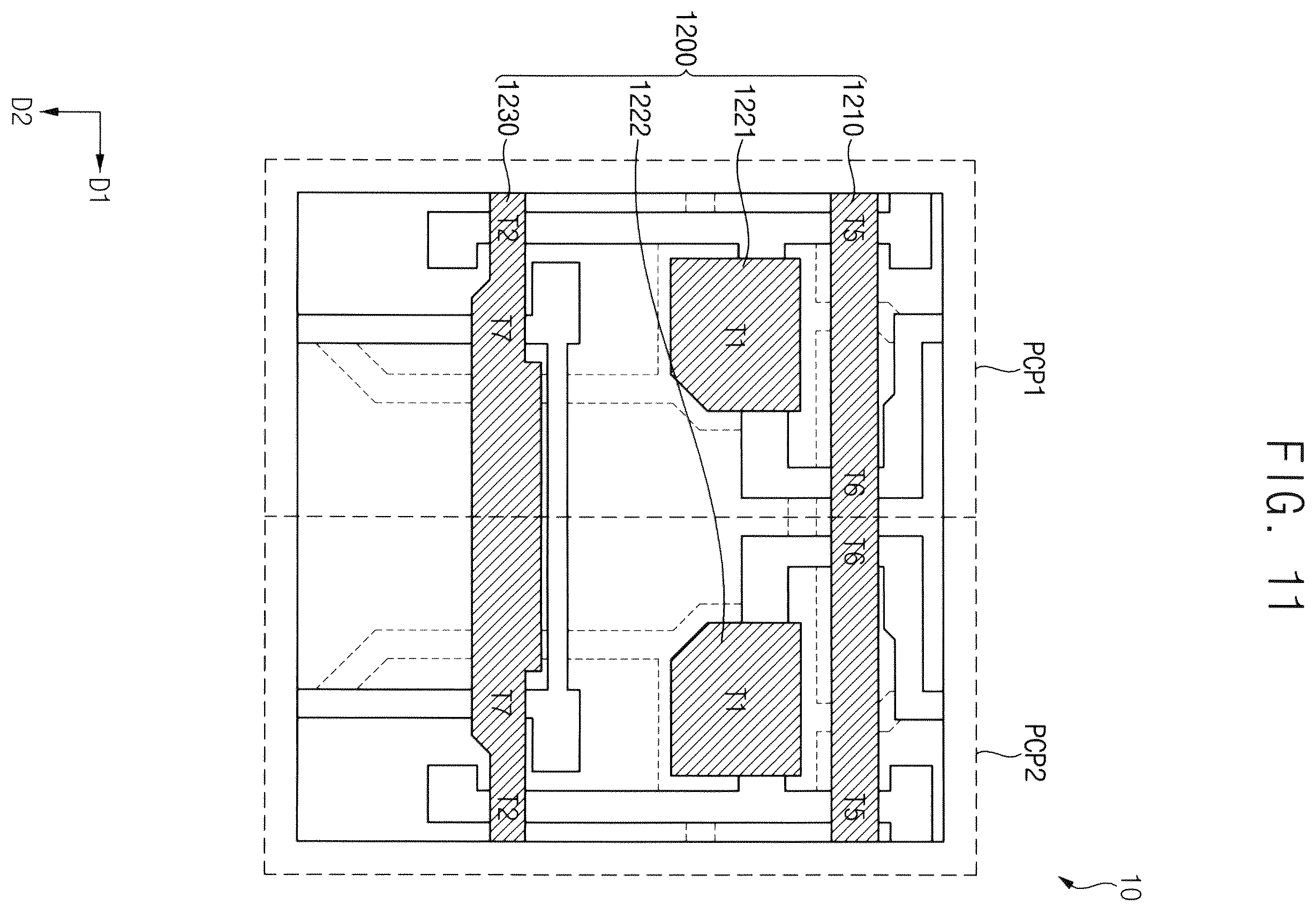 Patent US12610700 Figure 11 – Display device including lower pattern
