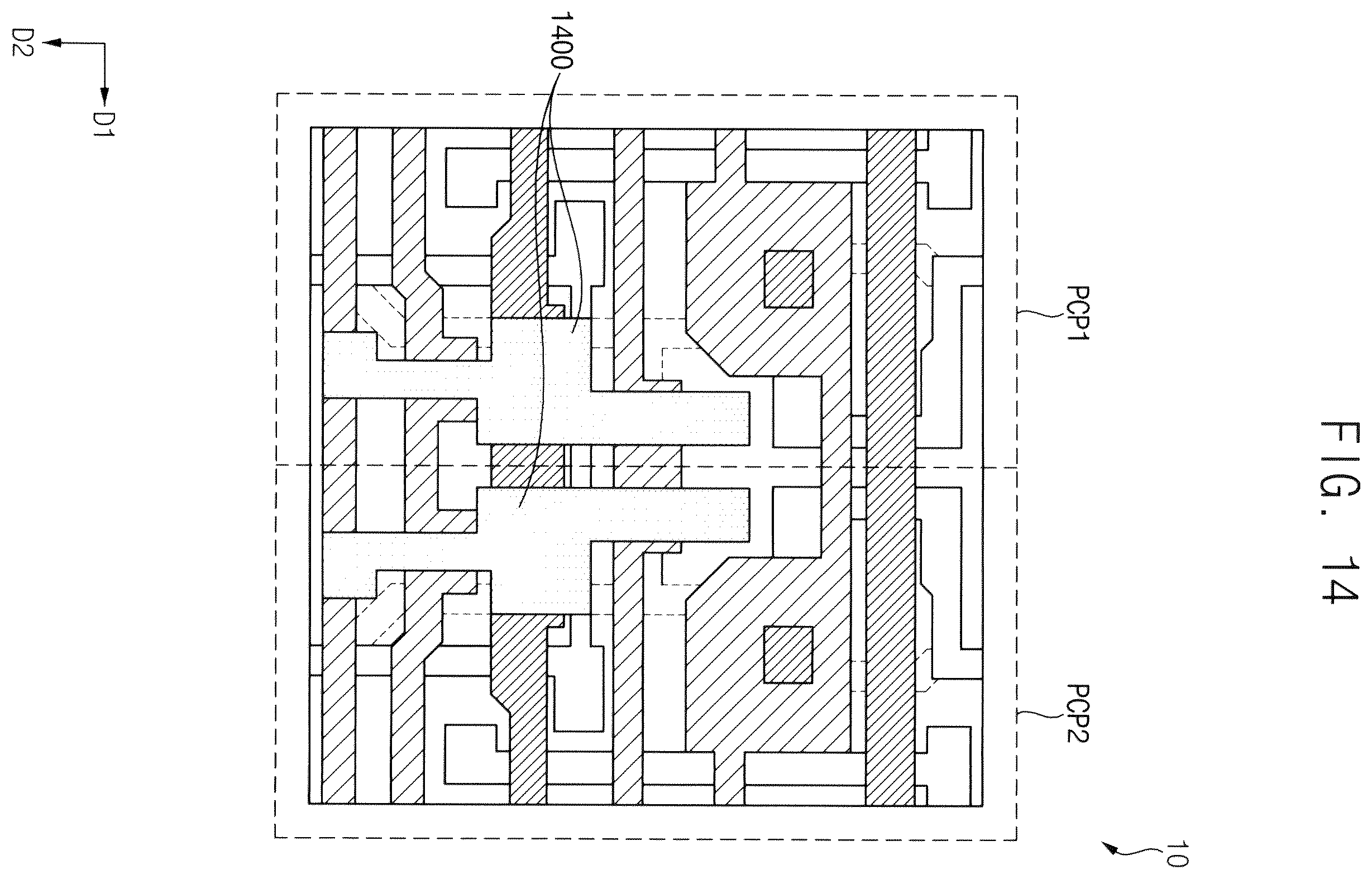 Patent US12610700 Figure 14 – Display device including lower pattern