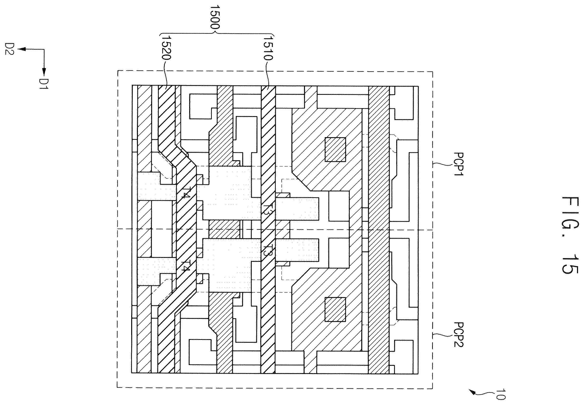 Patent US12610700 Figure 15 – Display device including lower pattern