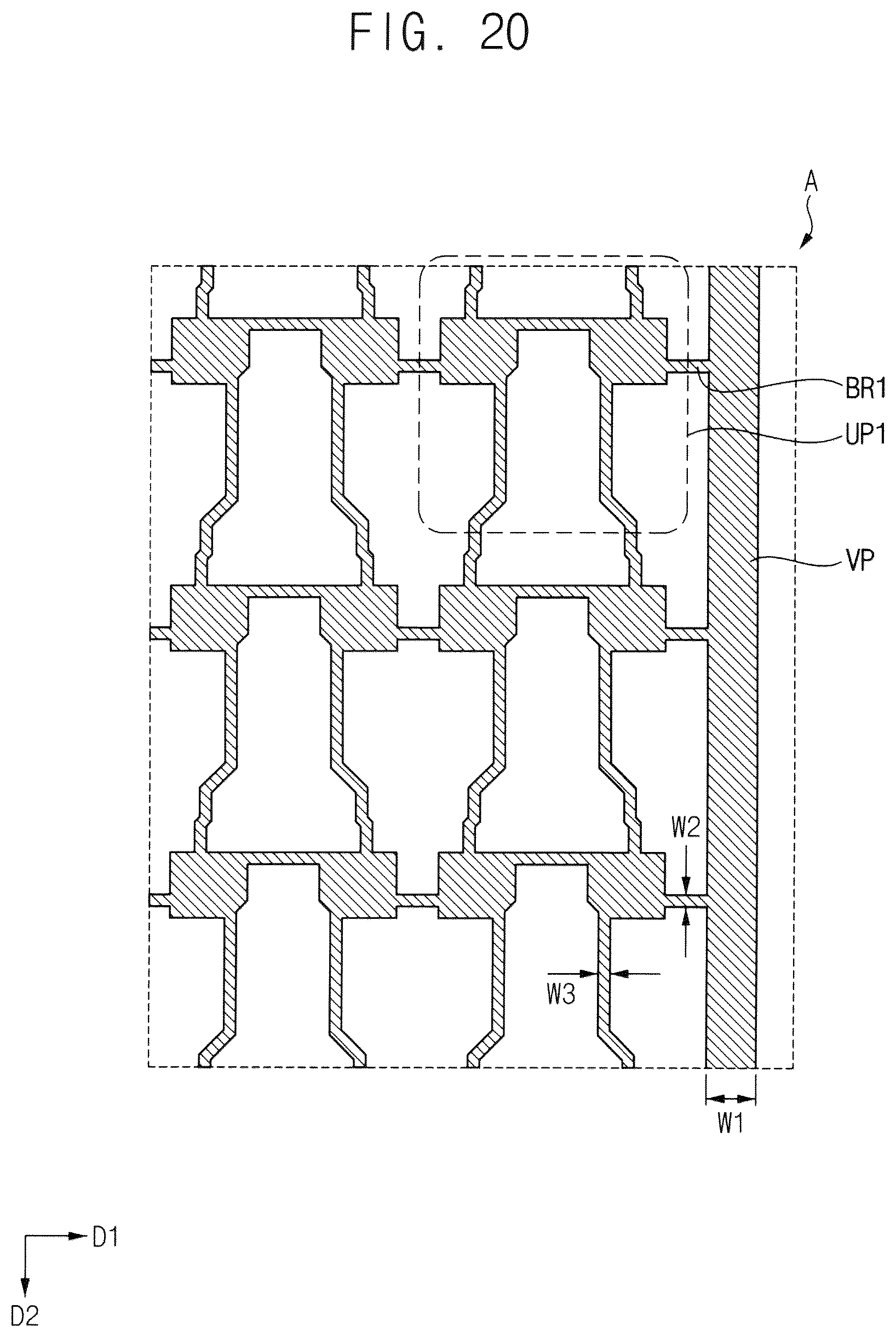 Patent US12610700 Figure 20 – Display device including lower pattern