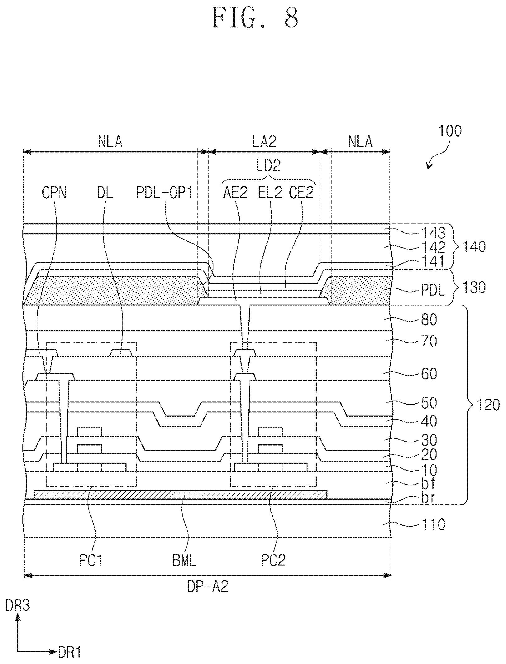 Patent US12610703 Figure 7 – Display panel and electronic device including the same