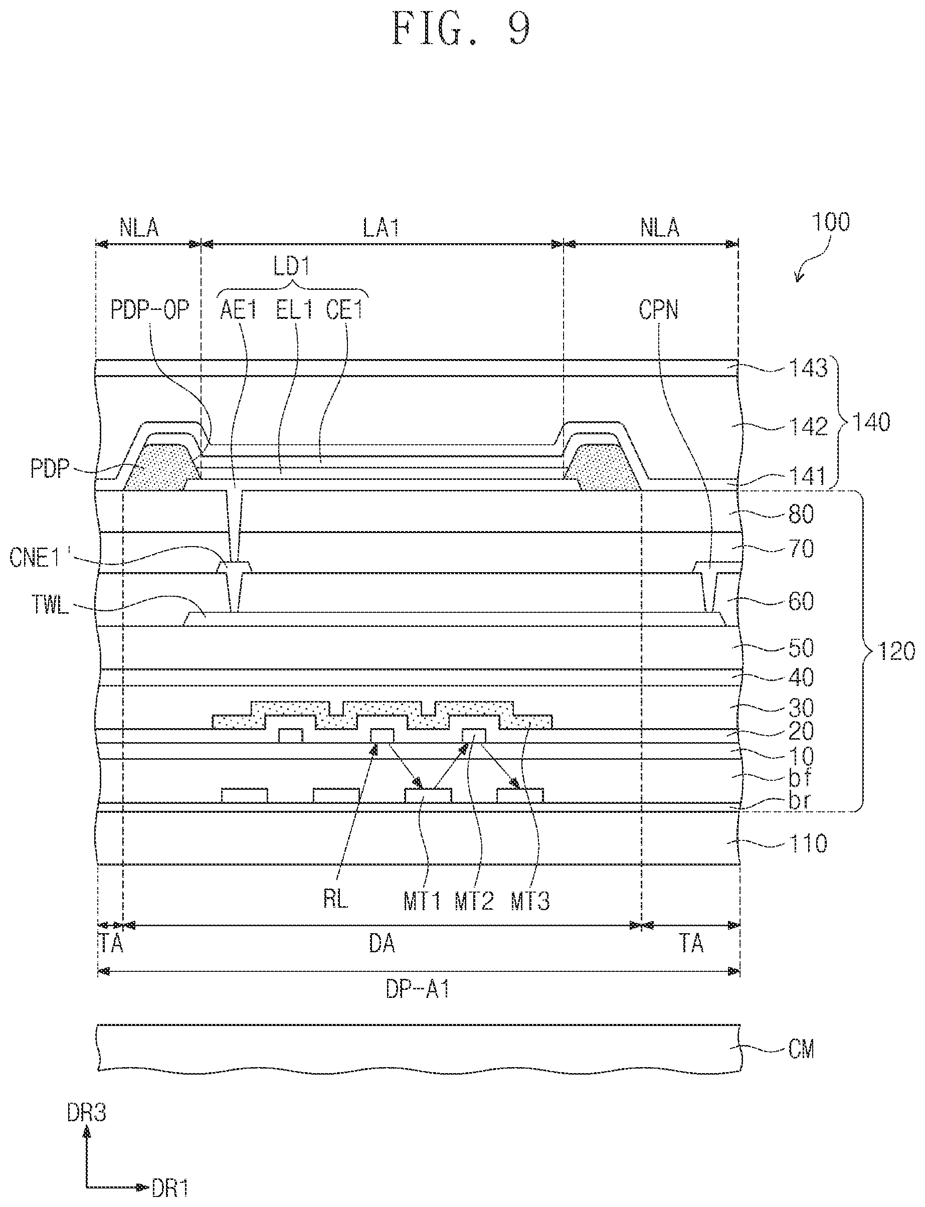 Patent US12610703 Figure 8 – Display panel and electronic device including the same