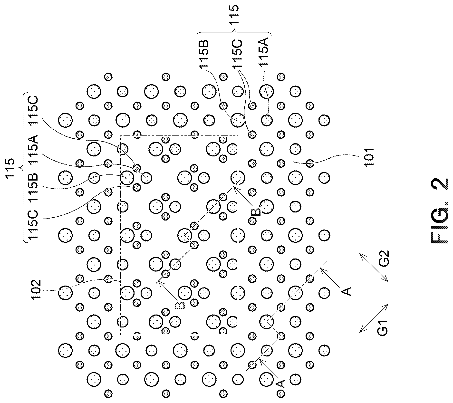 Patent US12610711 Figure 2 – Organic device and mask group