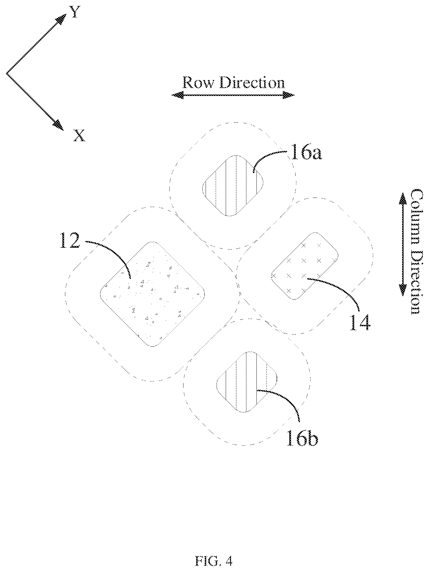 Patent US12610712 Figure 4 – Pixel arrangement structures, display panels, and display devices
