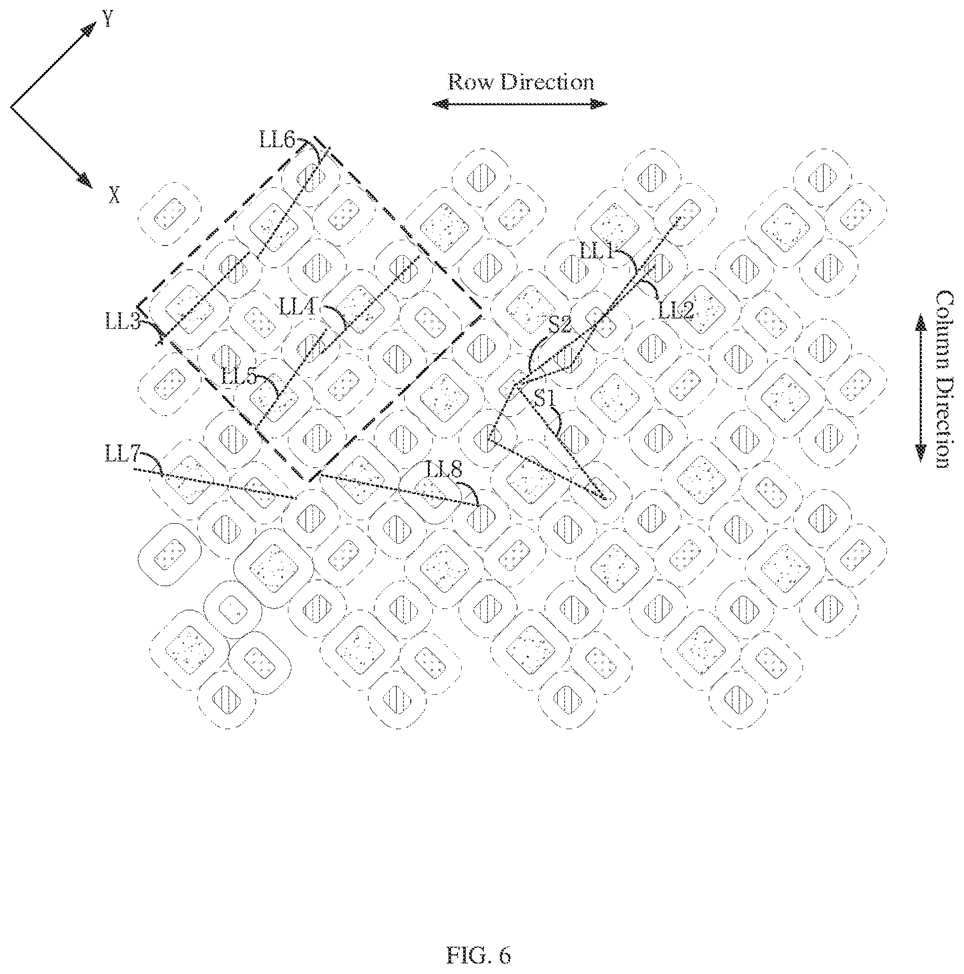 Patent US12610712 Figure 6 – Pixel arrangement structures, display panels, and display devices