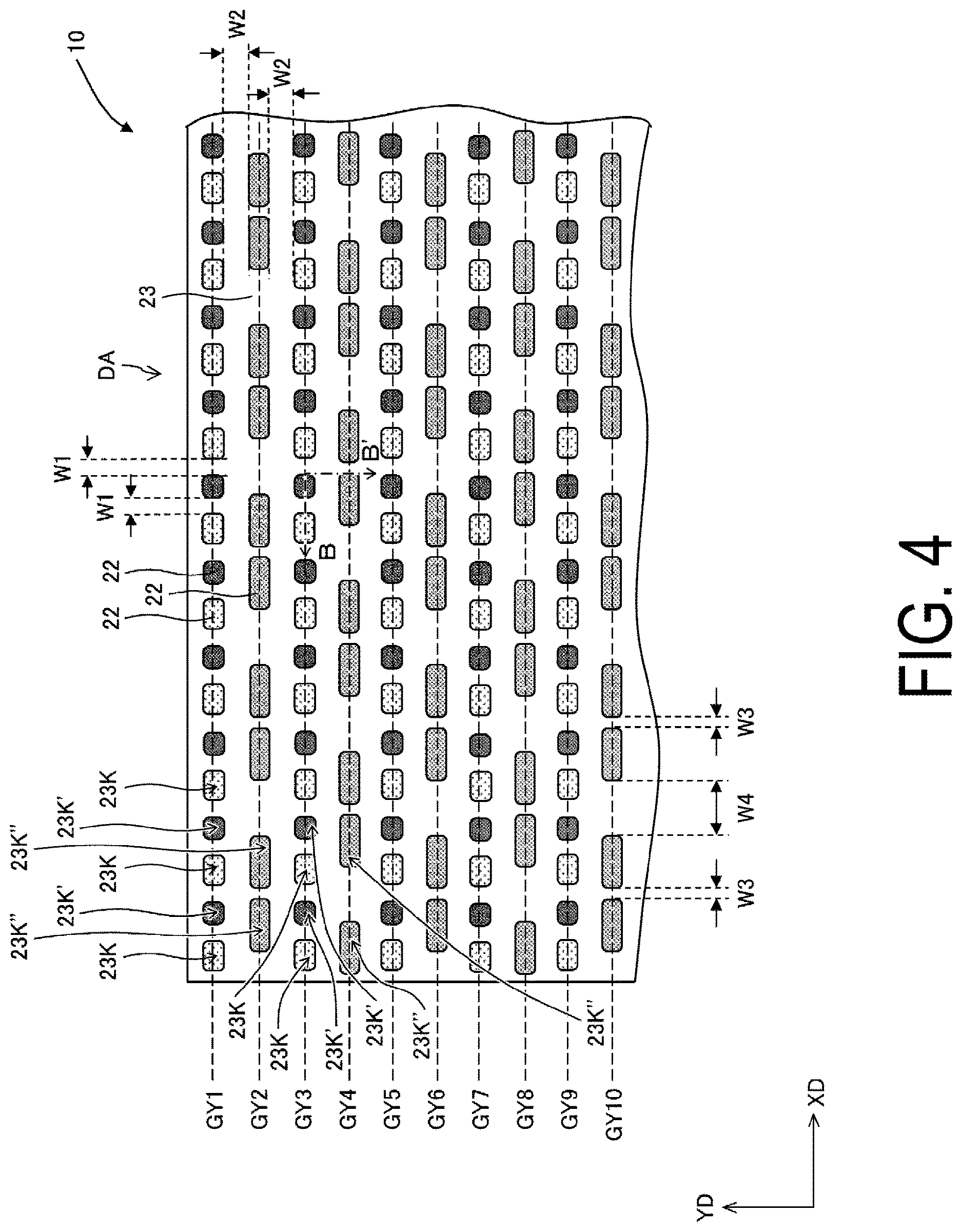Patent US12610715 Figure 4 – Display device, display panel, and method for producing display device