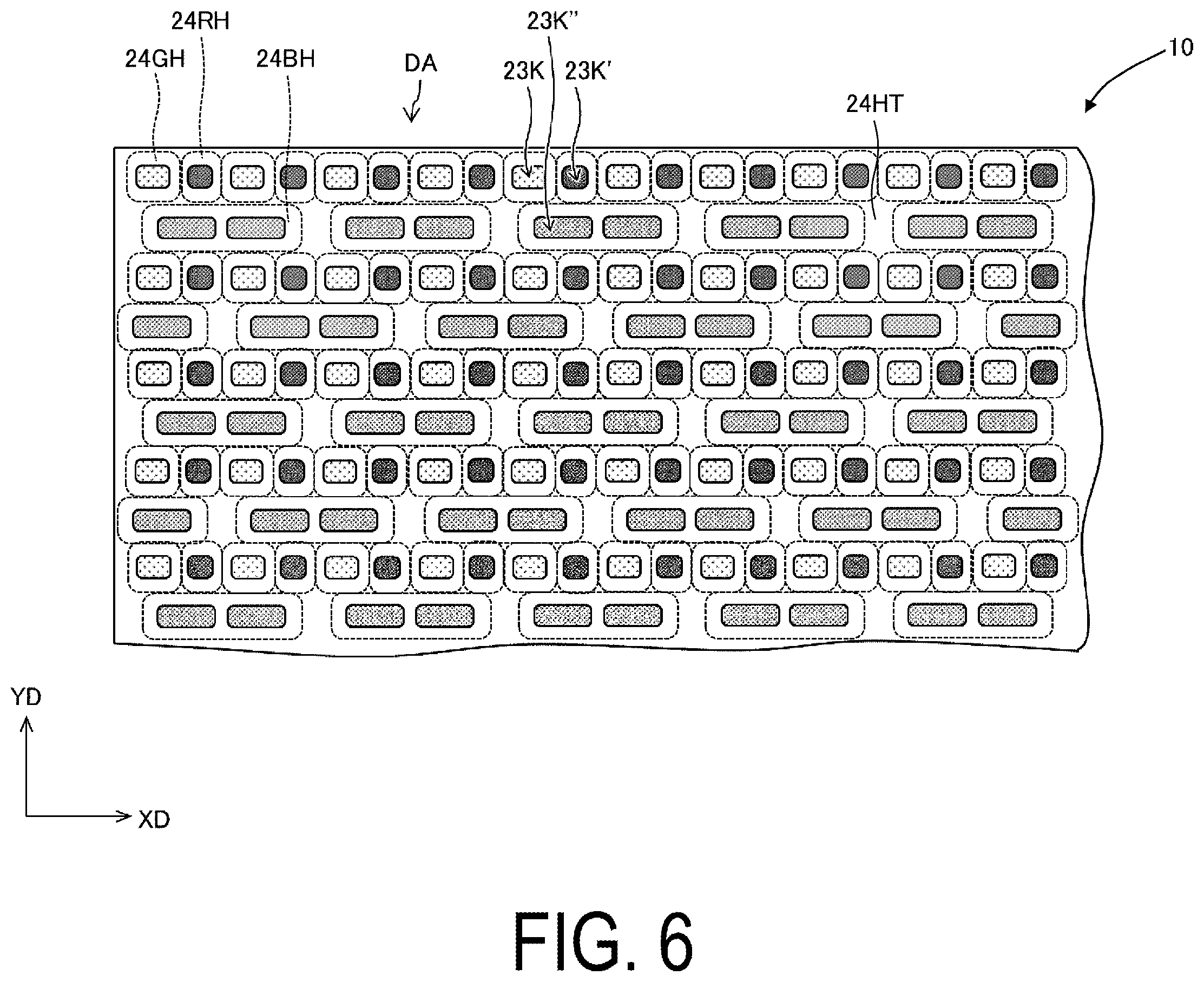 Patent US12610715 Figure 6 – Display device, display panel, and method for producing display device