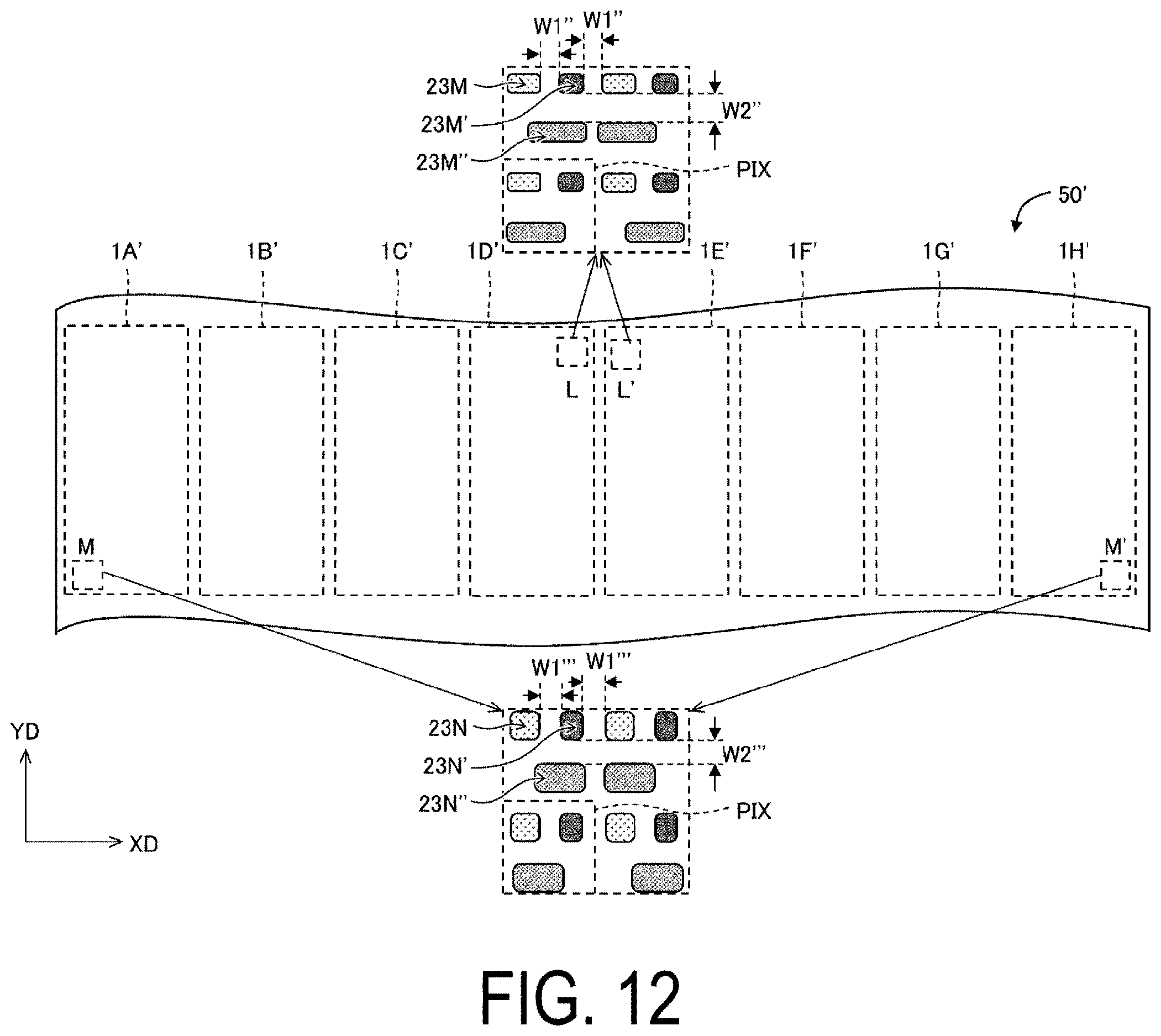 Patent US12610715 Figure 12 – Display device, display panel, and method for producing display device