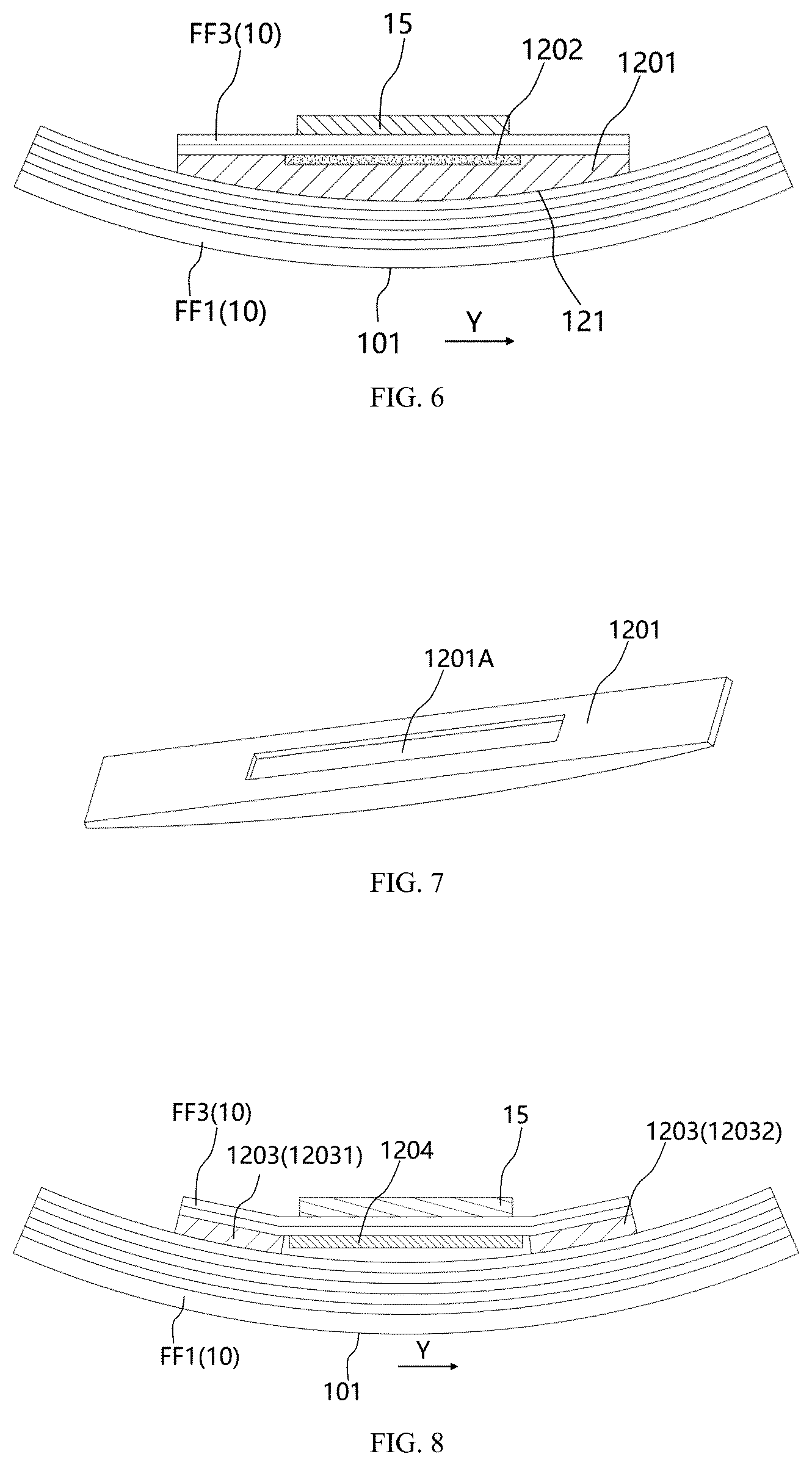 Patent US12610716 Figure 3 – Curved display with arched pad support