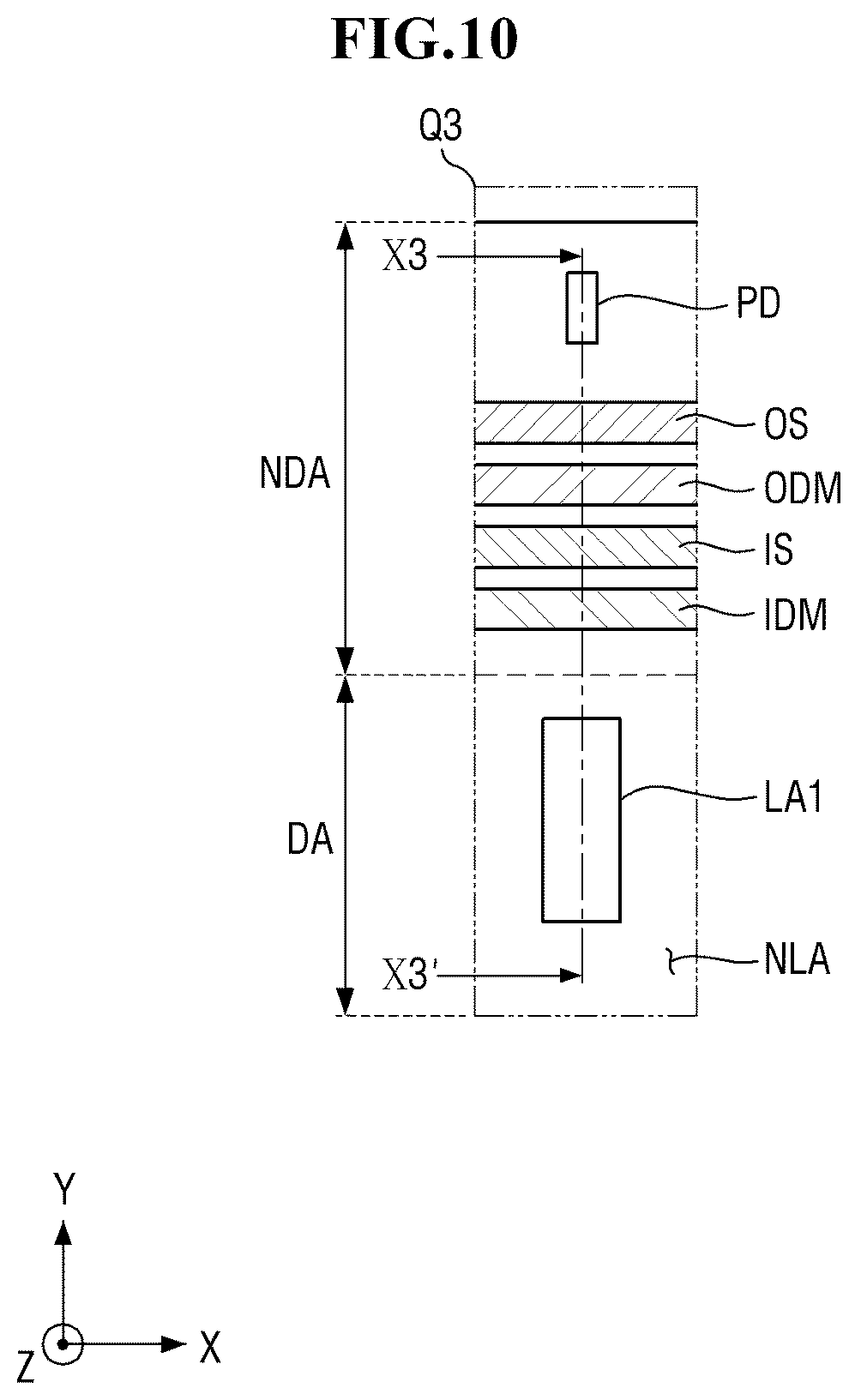 Patent US12610719 Figure 8 – Display device having encapsulation layer overlaying color filter and multiple dams