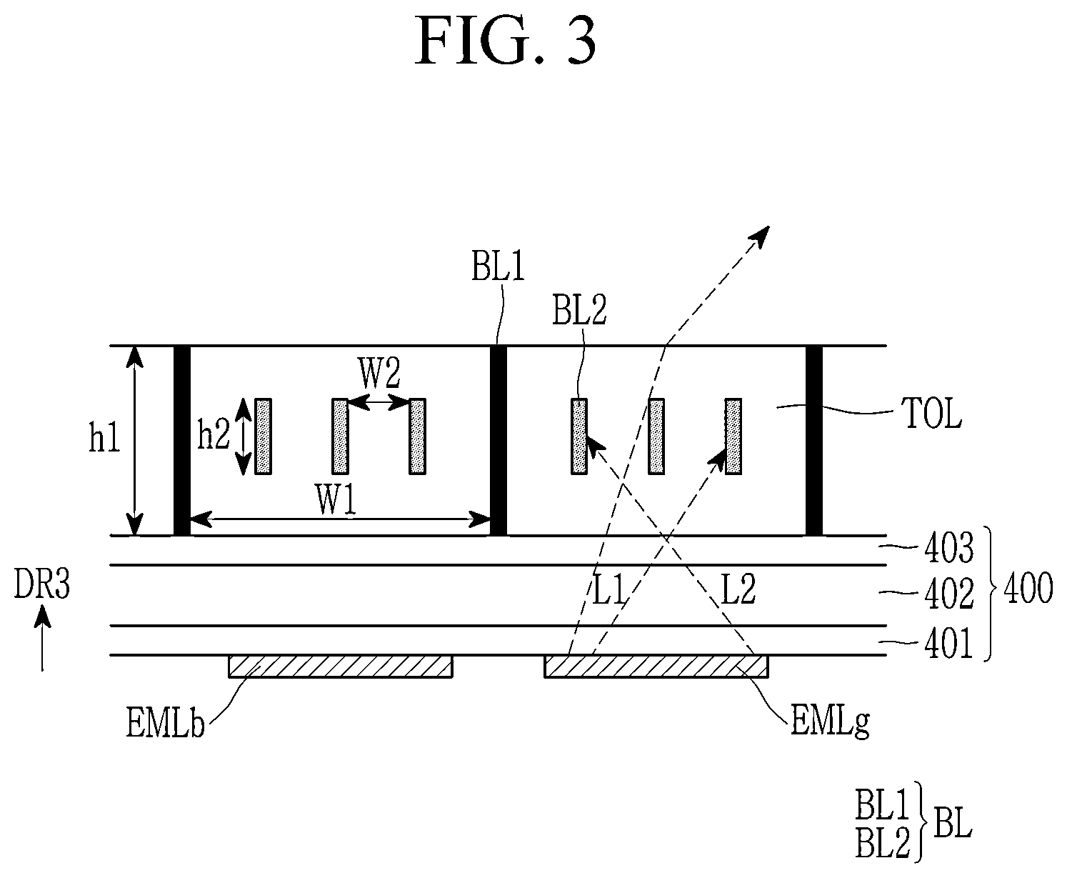 Patent US12610725 Figure 3 – Display device with light blocking patterns and manufacturing method thereof